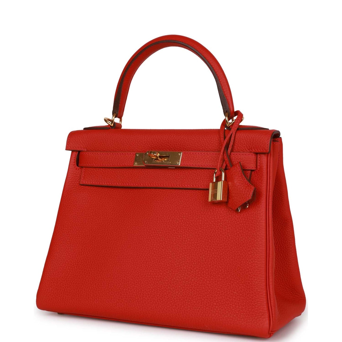 Hermes Kelly 28 Retourne Rouge Casaque Togo Gold Hardware