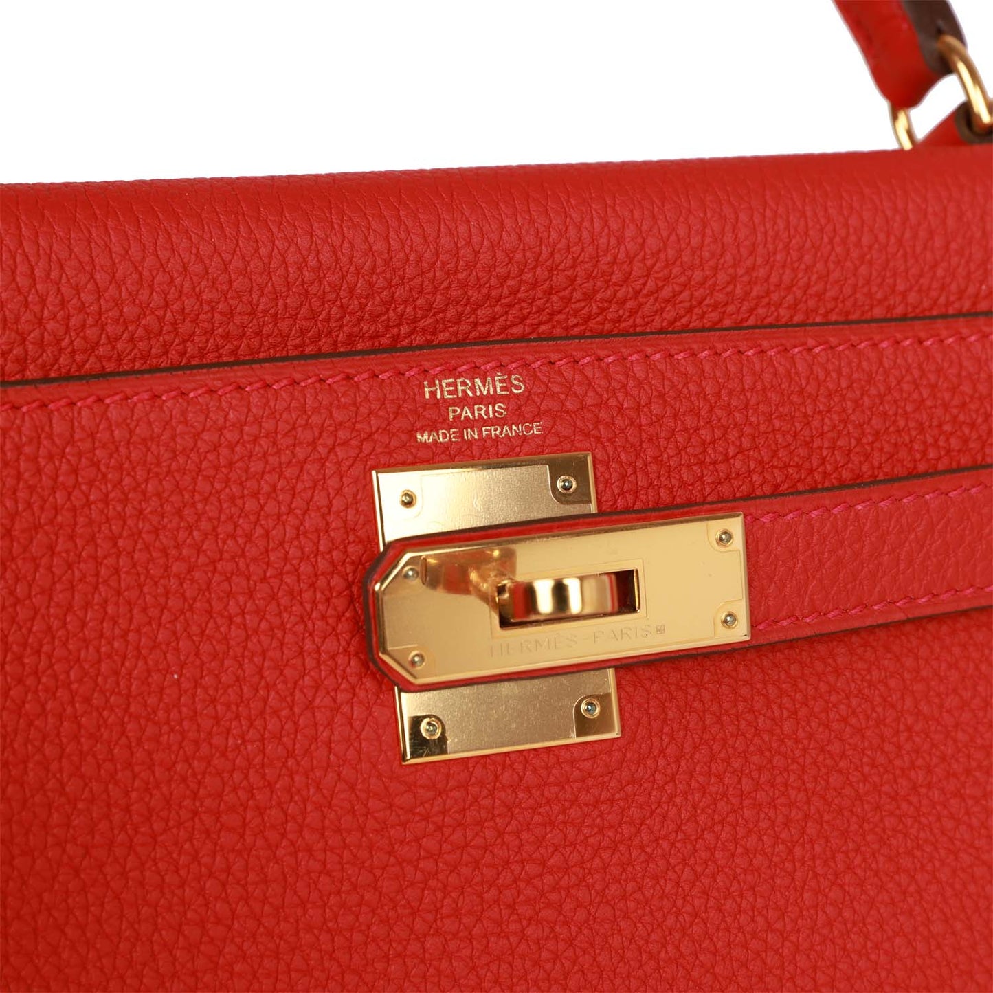 Hermes Kelly 28 Retourne Rouge Casaque Togo Gold Hardware