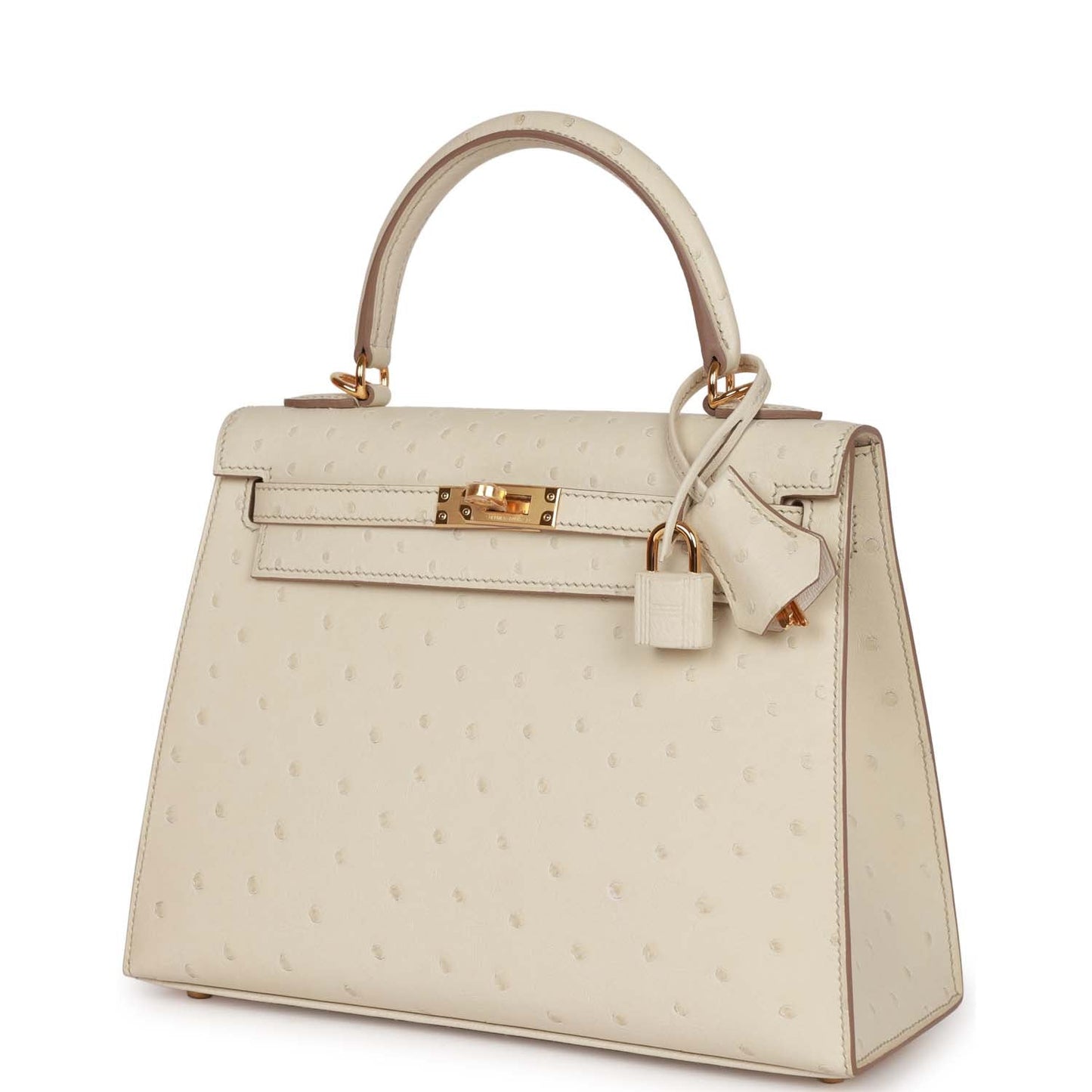 Hermes Kelly 25 Sellier Beton Ostrich Gold Hardware