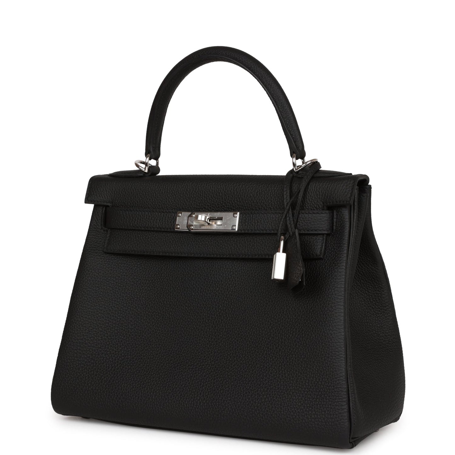 Hermes Kelly 28 Retourne Black Togo Palladium Hardware