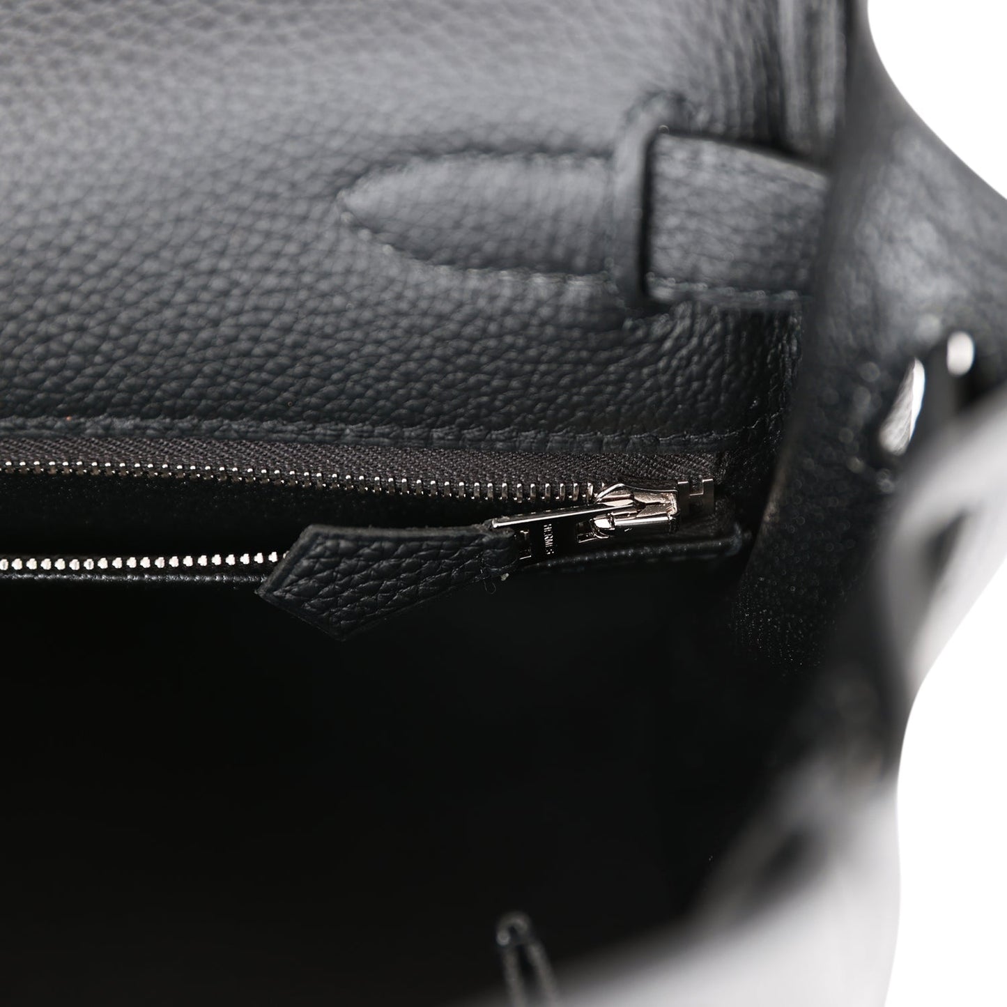 Hermes Kelly 28 Retourne Black Togo Palladium Hardware