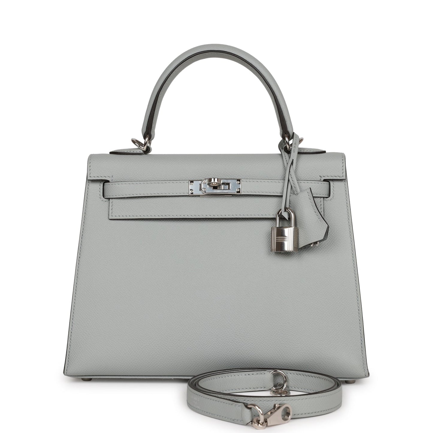 Hermes Kelly 25 Sellier Bleu Glacier Epsom Palladium Hardware