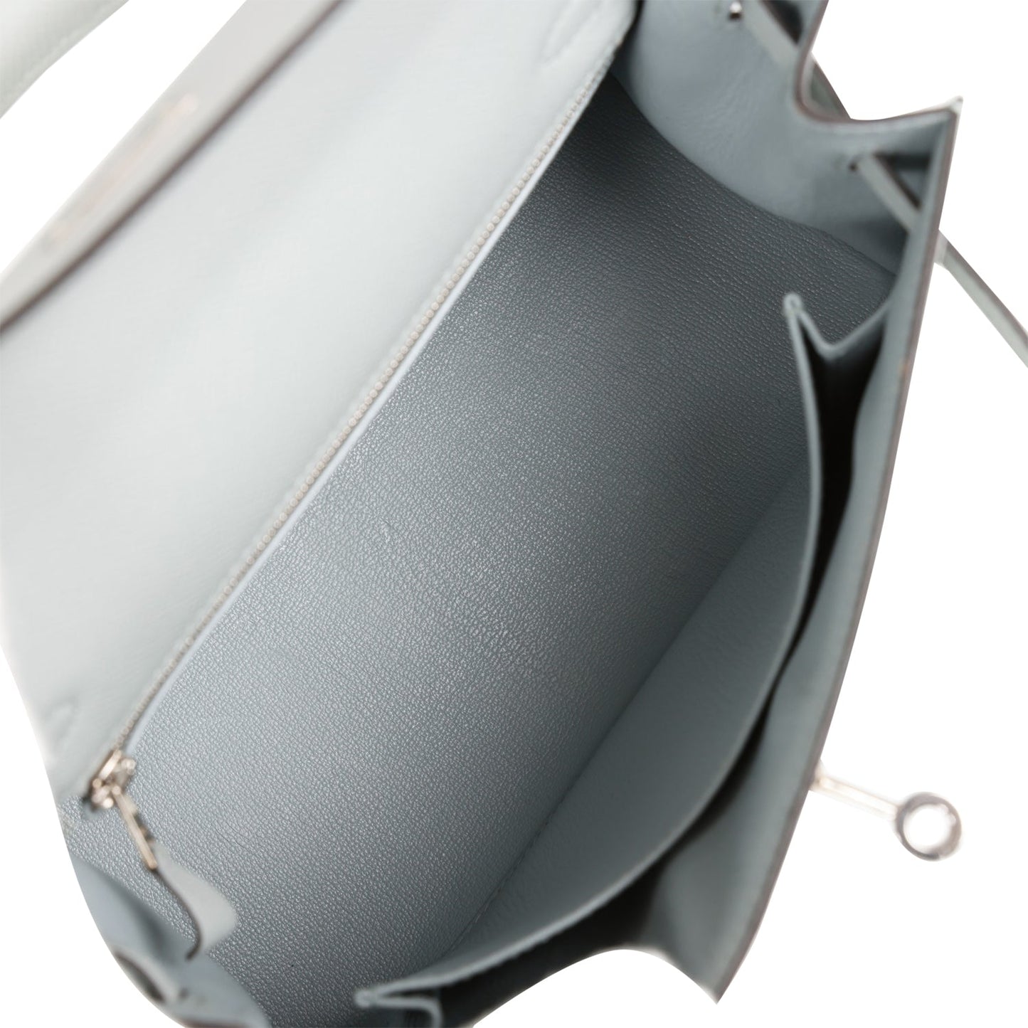 Hermes Kelly 25 Sellier Bleu Glacier Epsom Palladium Hardware