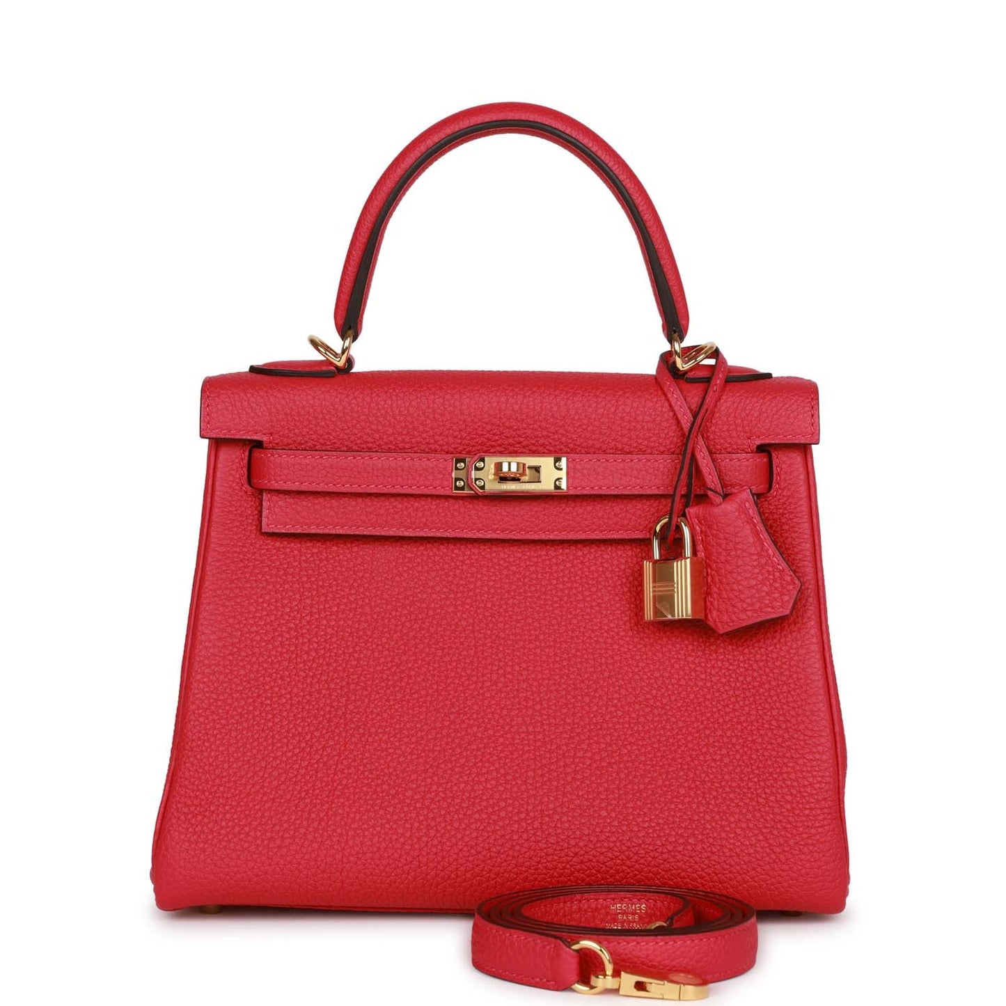 Hermes Kelly 25 Retourne Framboise Togo Gold Hardware