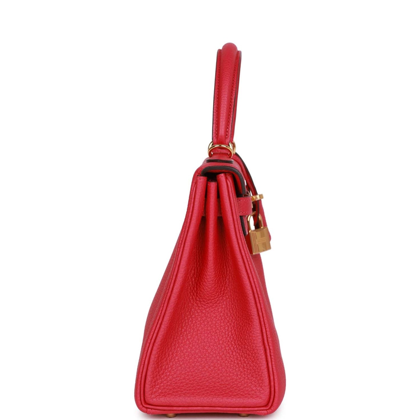 Hermes Kelly 25 Retourne Framboise Togo Gold Hardware
