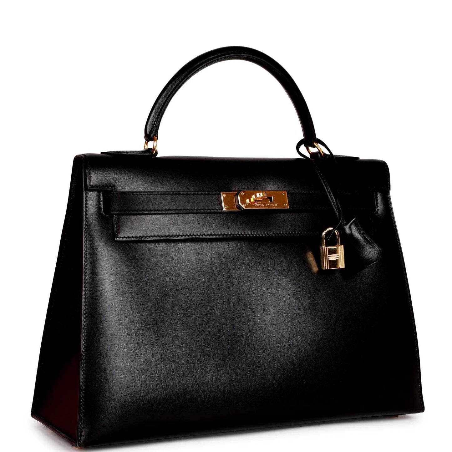 Hermes Kelly 32 Sellier Black Box Gold Hardware