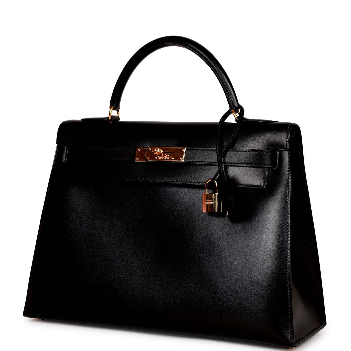 Hermes Kelly 32 Sellier Black Box Gold Hardware