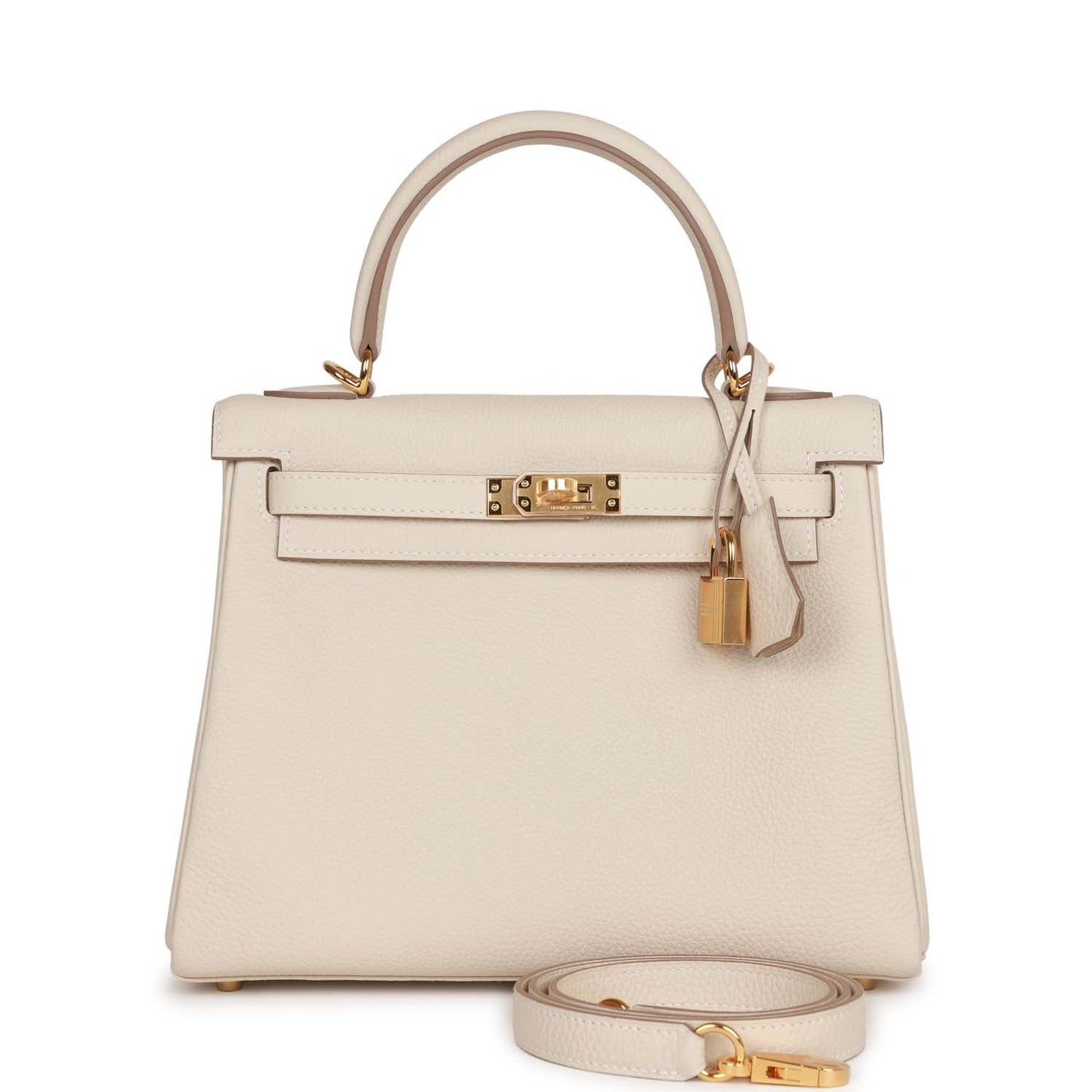 Hermes Kelly 25 Retourne Craie Togo Gold Hardware