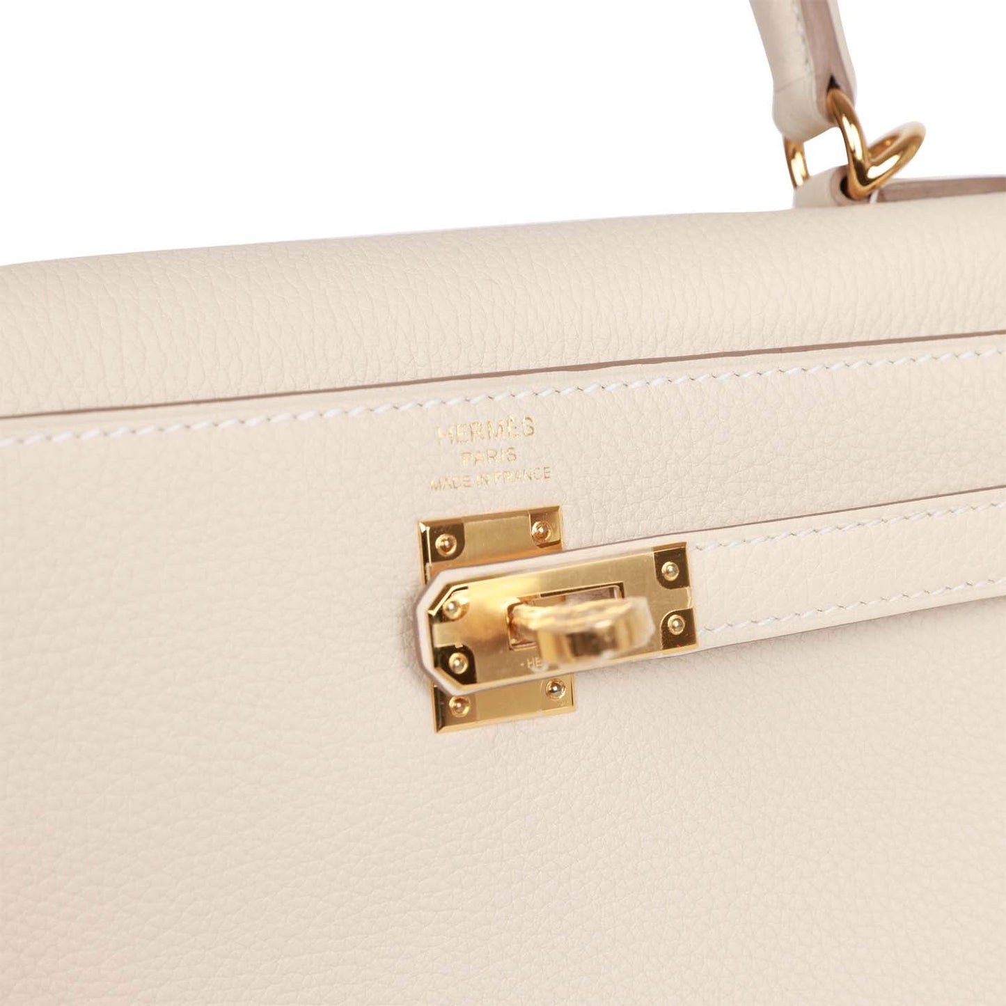 Hermes Kelly 25 Retourne Craie Togo Gold Hardware