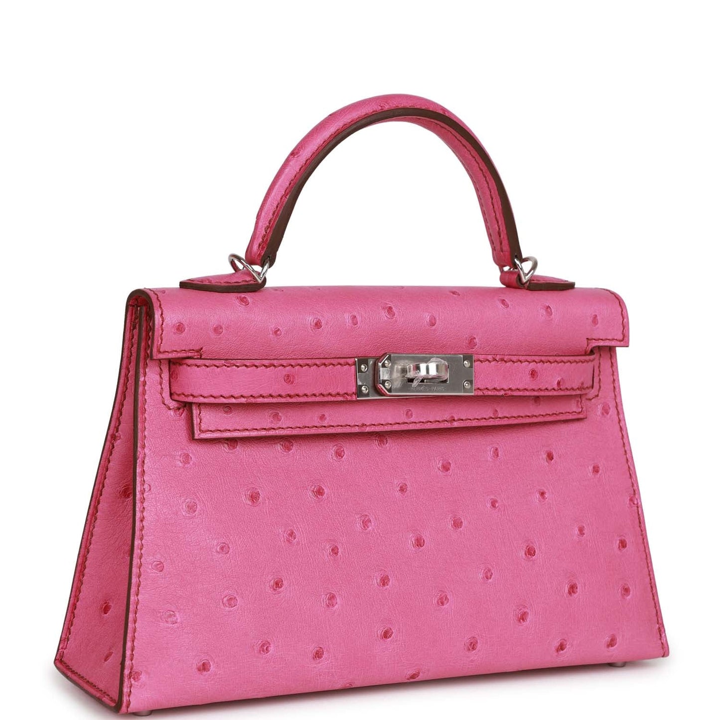 Hermes Kelly 20 Sellier Fuchsia Ostrich Palladium Hardware