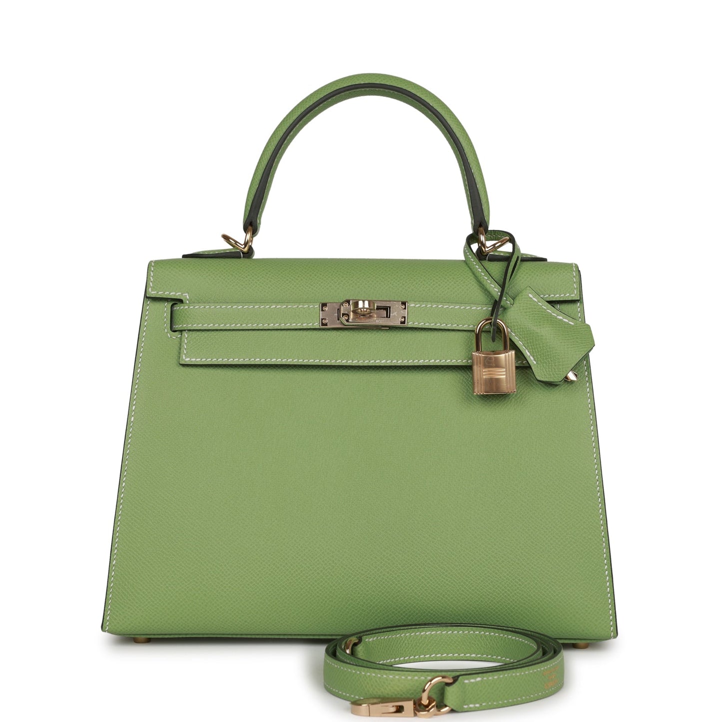 Hermes Special Order (HSS) Kelly 25 Sellier Vert Criquet Epsom Permabrass Hardware