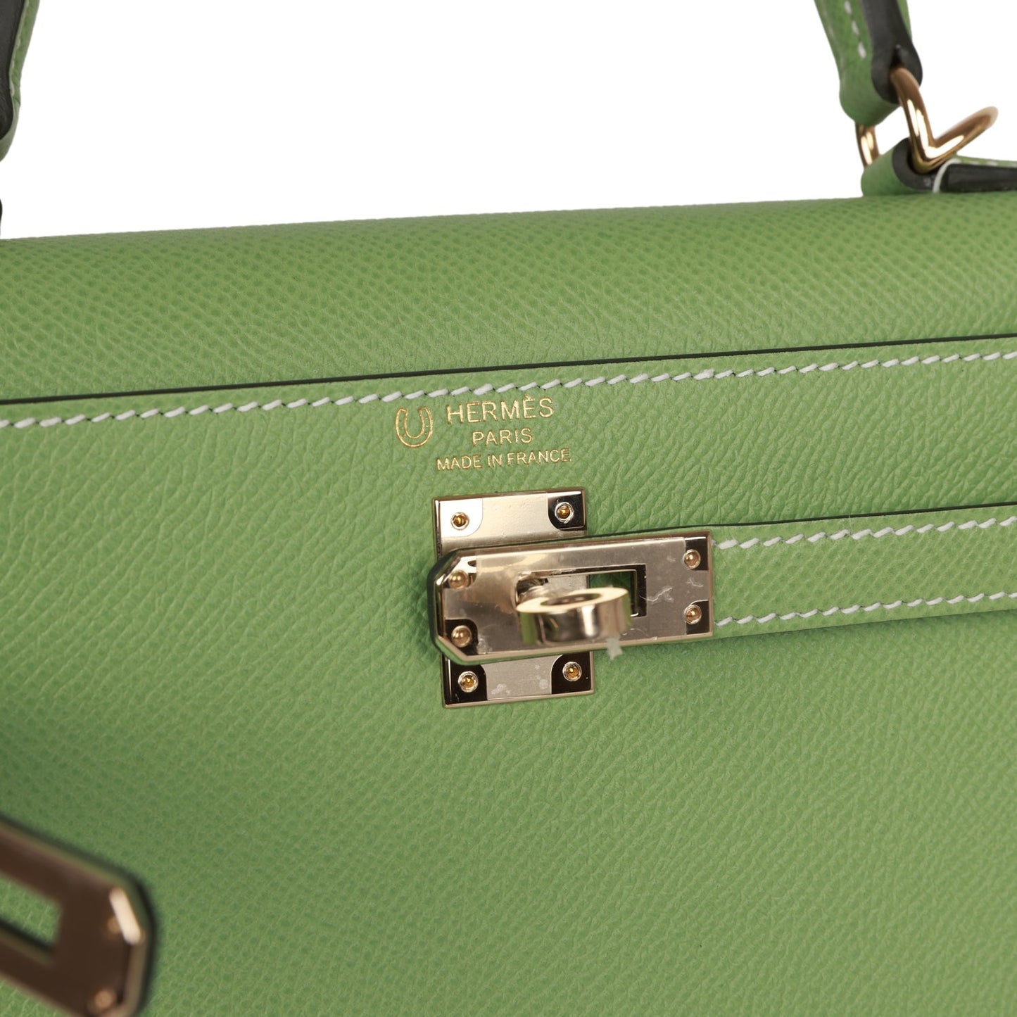 Hermes Special Order (HSS) Kelly 25 Sellier Vert Criquet Epsom Permabrass Hardware