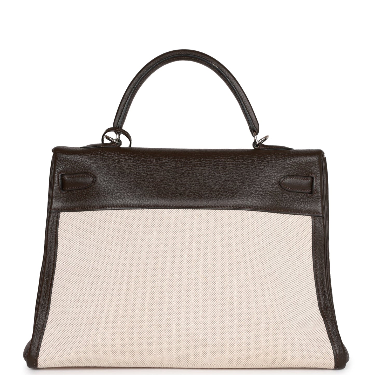Hermes Kelly 35 Retourne Ebene Clemence and Toile H Palladium Hardware