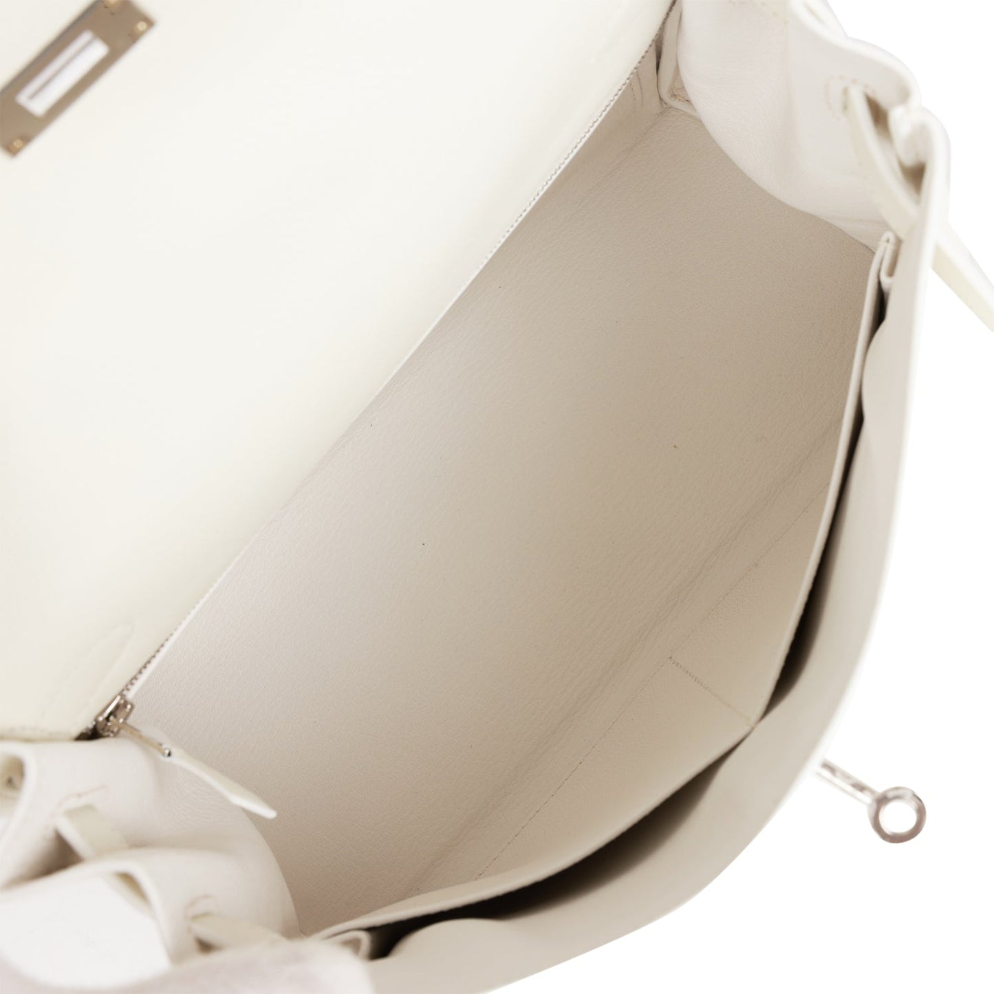 Hermes Kelly 28 Retourne White Evercolor Palladium Hardware
