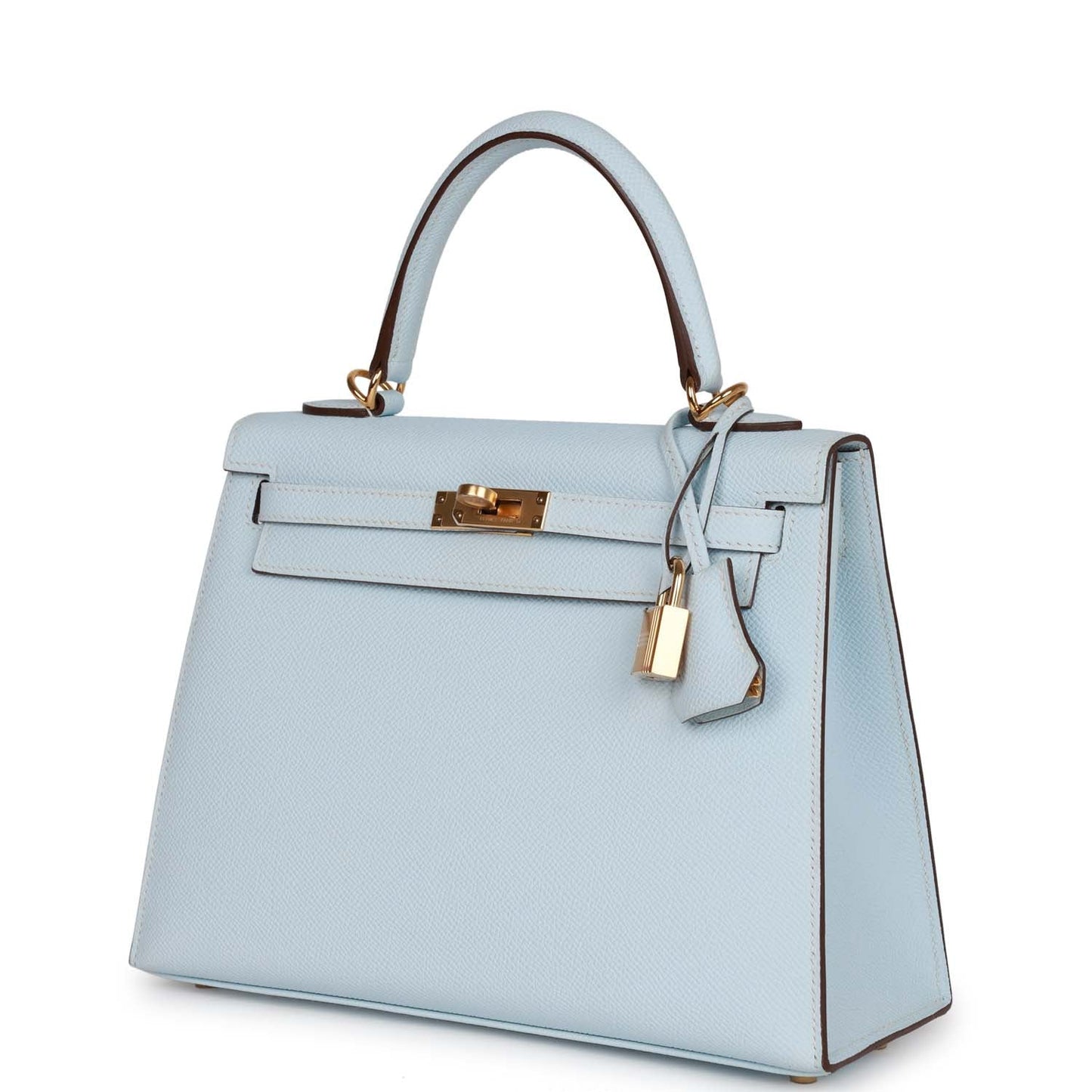 Hermes Kelly 25 Sellier Bleu Brume Epsom Gold Hardware