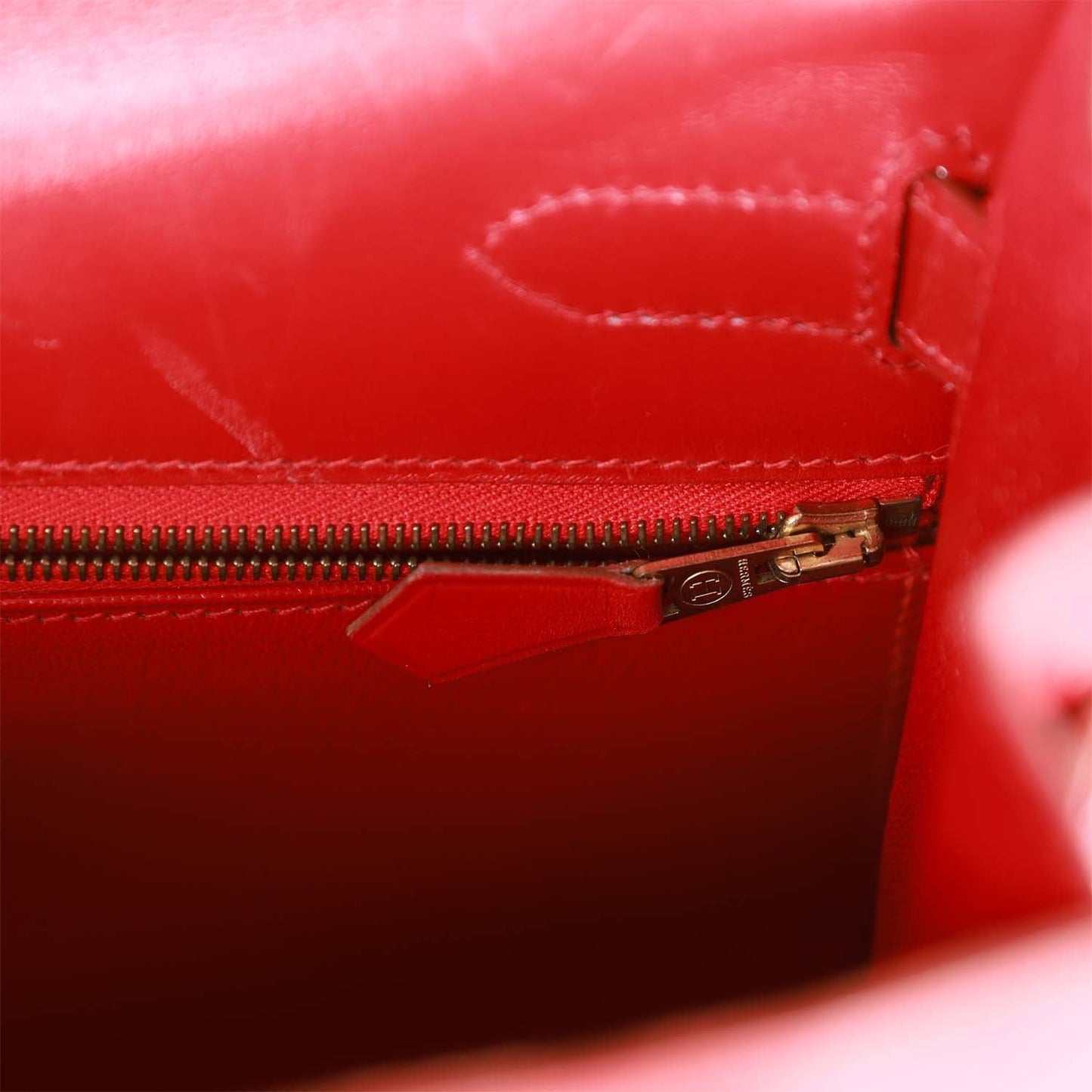 Hermes Kelly 32 Sellier Rouge Vif Box Gold Hardware