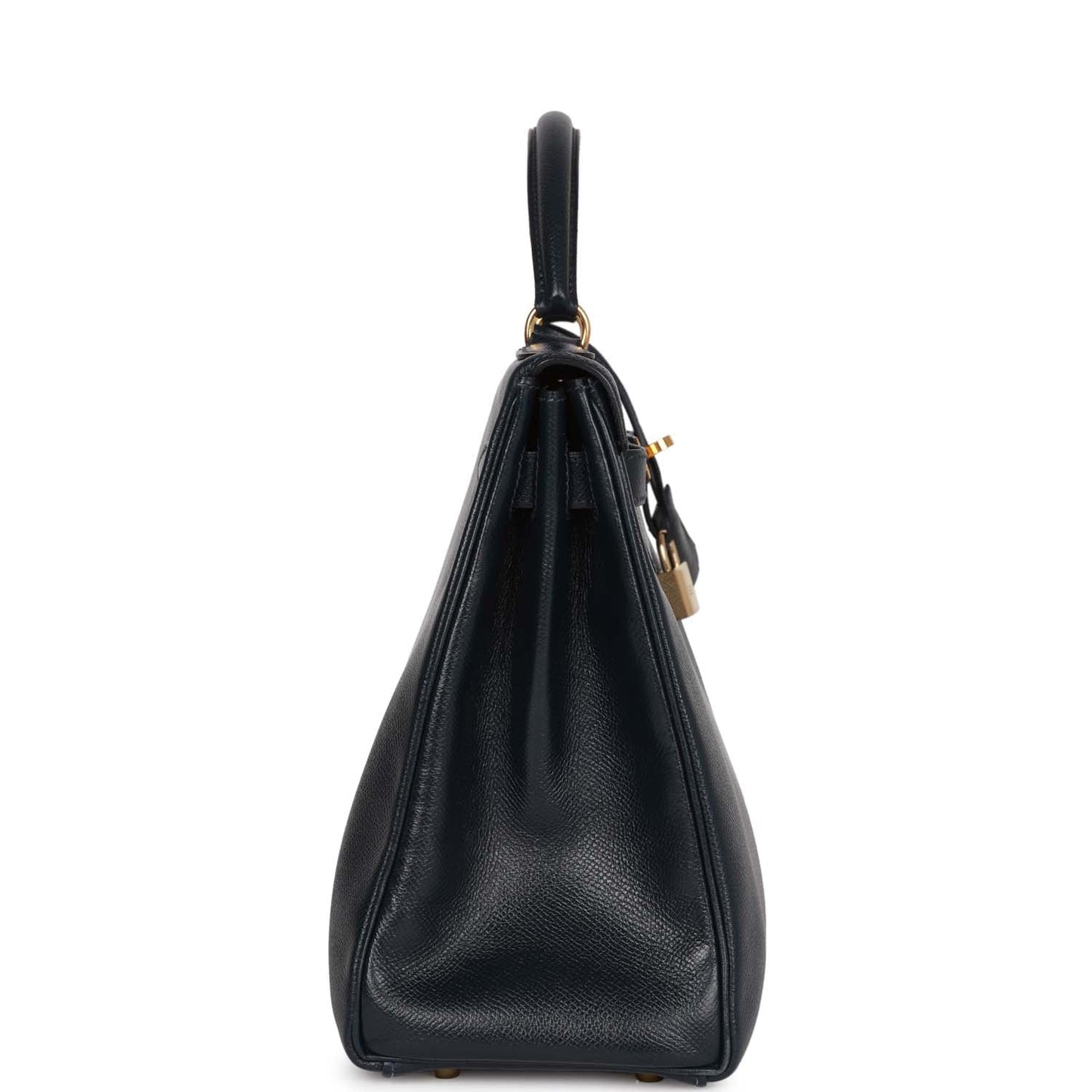 Hermes Kelly 32 Retourne Bleu Marine Courchevel Gold Hardware