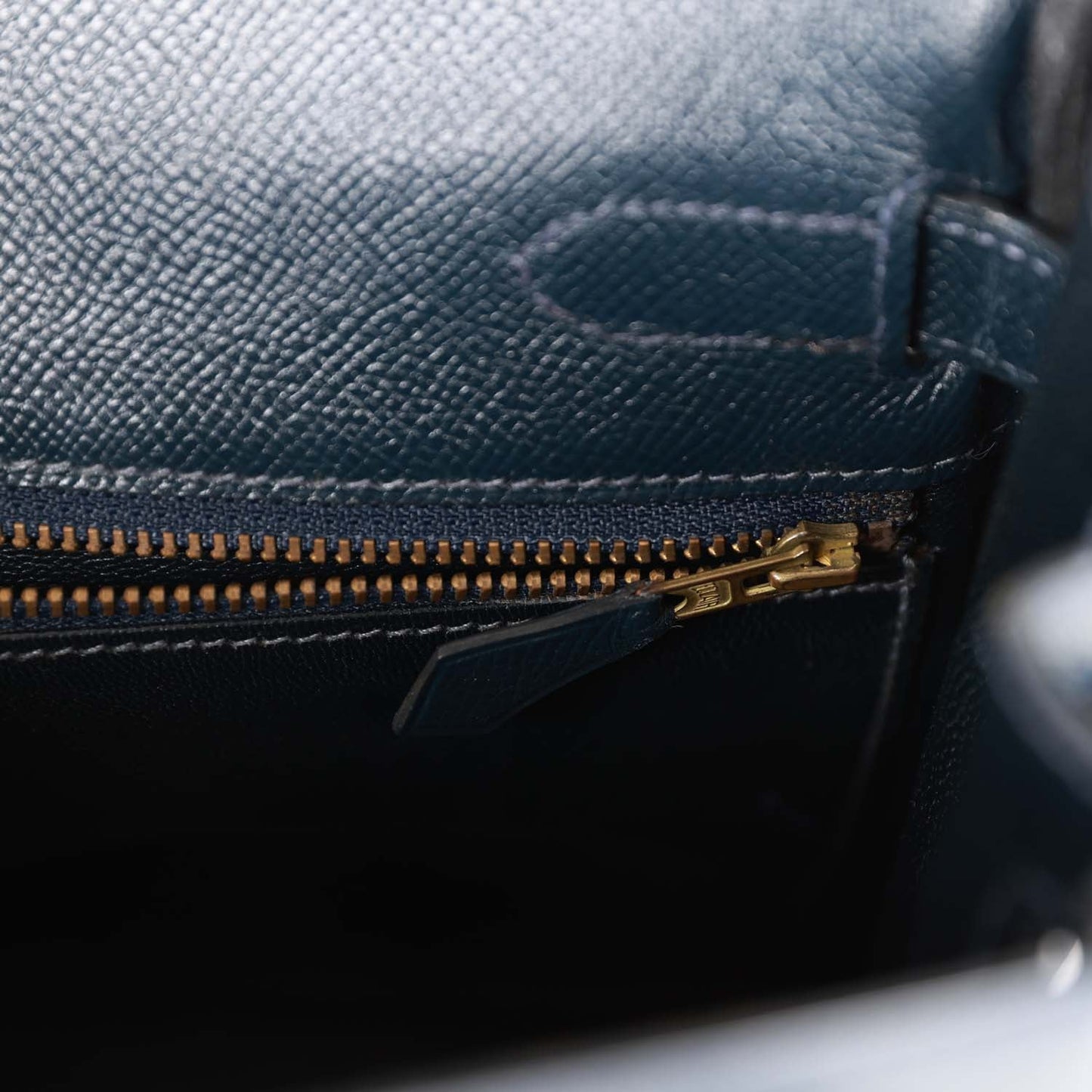 Hermes Kelly 32 Retourne Bleu Marine Courchevel Gold Hardware