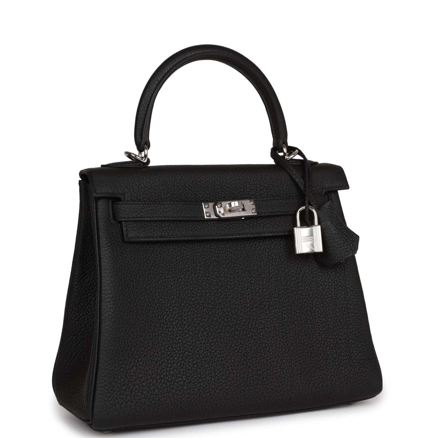 Hermes Kelly 25 Retourne Black Togo Palladium Hardware