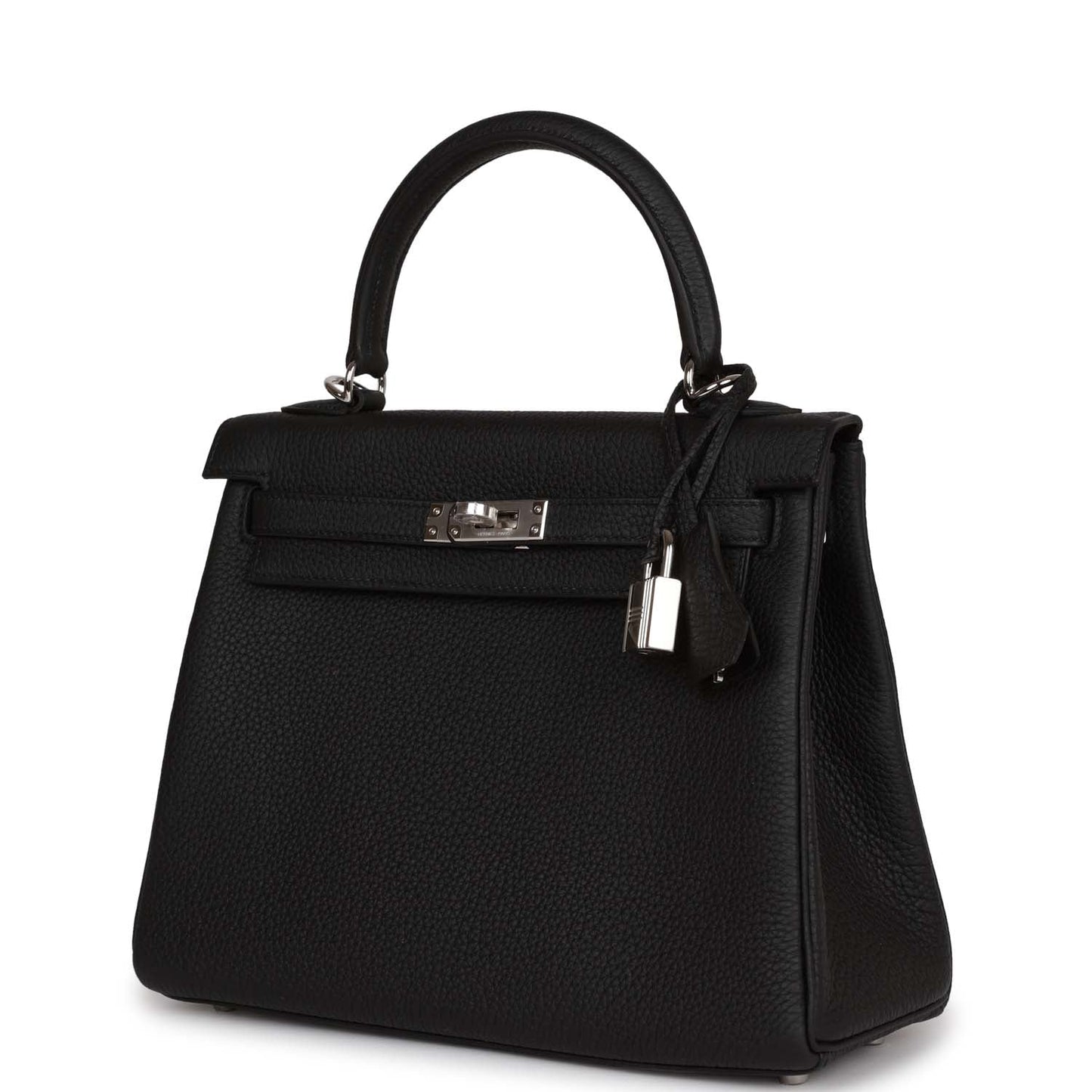 Hermes Kelly 25 Retourne Black Togo Palladium Hardware