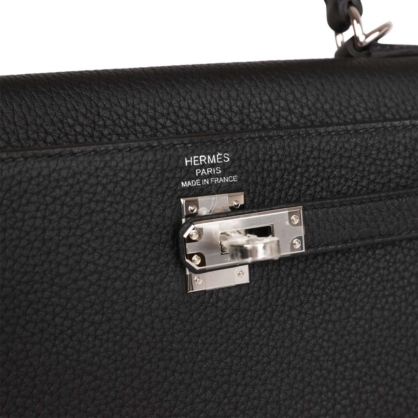 Hermes Kelly 25 Retourne Black Togo Palladium Hardware