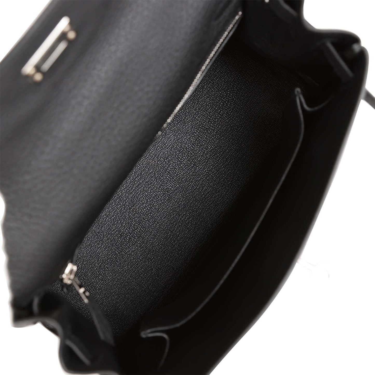 Hermes Kelly 25 Retourne Black Togo Palladium Hardware