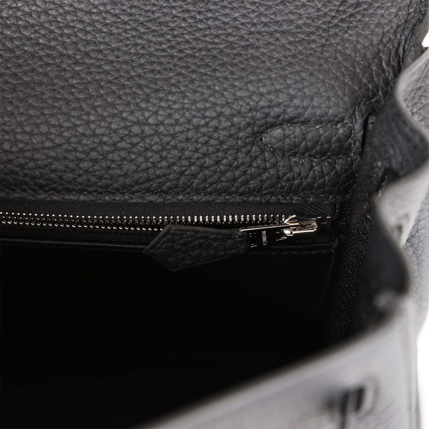 Hermes Kelly 25 Retourne Black Togo Palladium Hardware