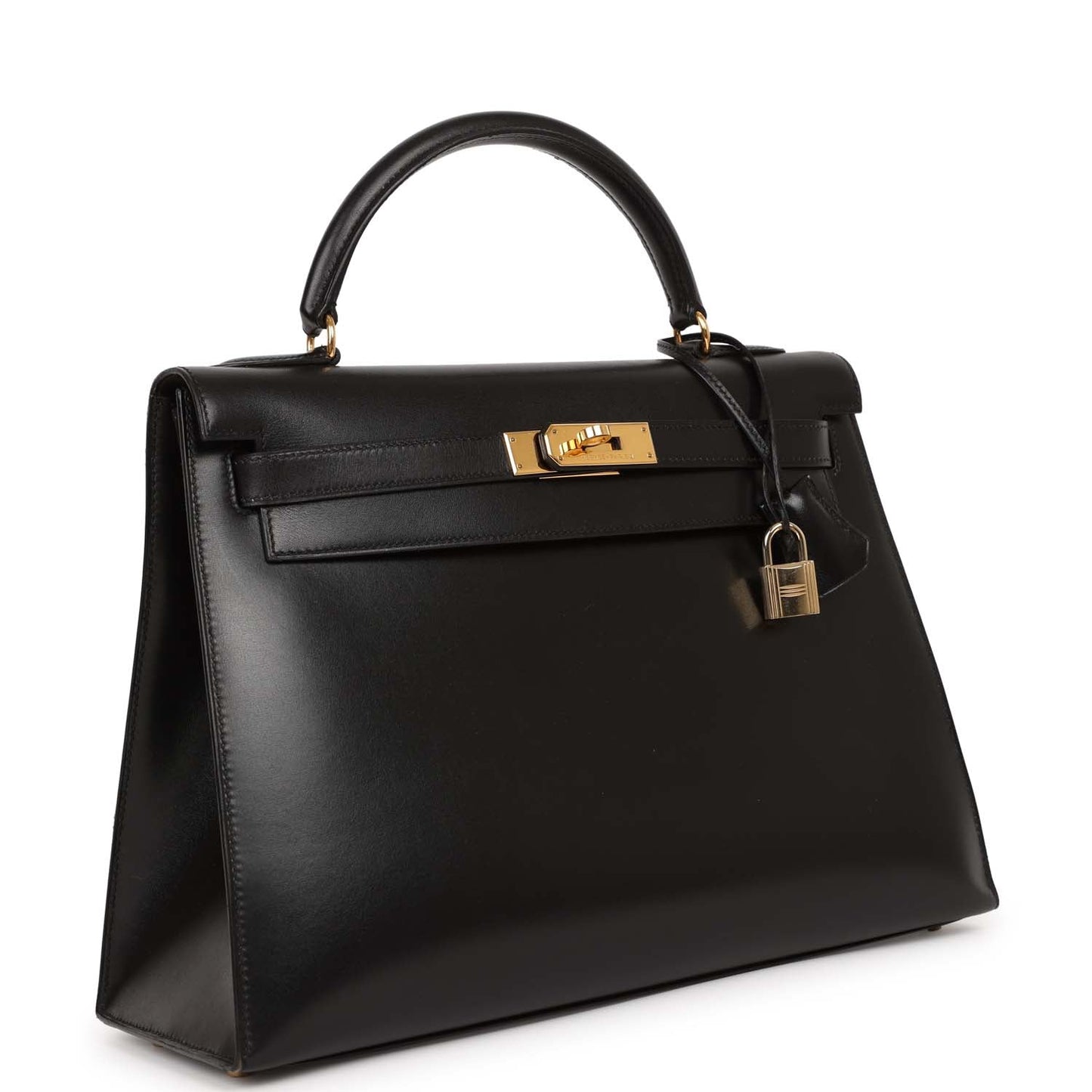 Hermes Kelly 32 Sellier Black Box Gold Hardware