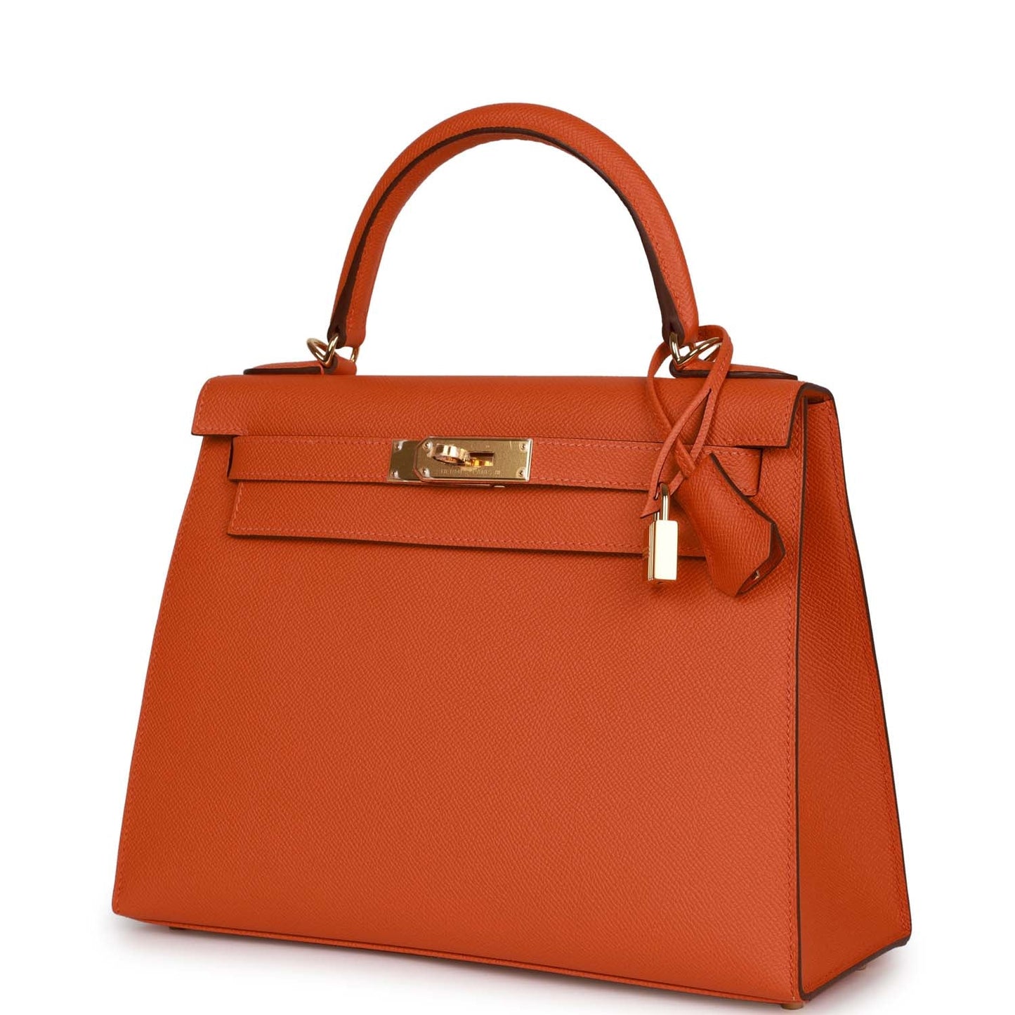 Hermes Kelly 28 Sellier Orange Epsom Gold Hardware