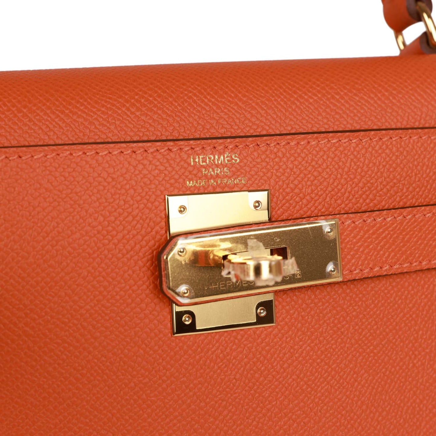 Hermes Kelly 28 Sellier Orange Epsom Gold Hardware