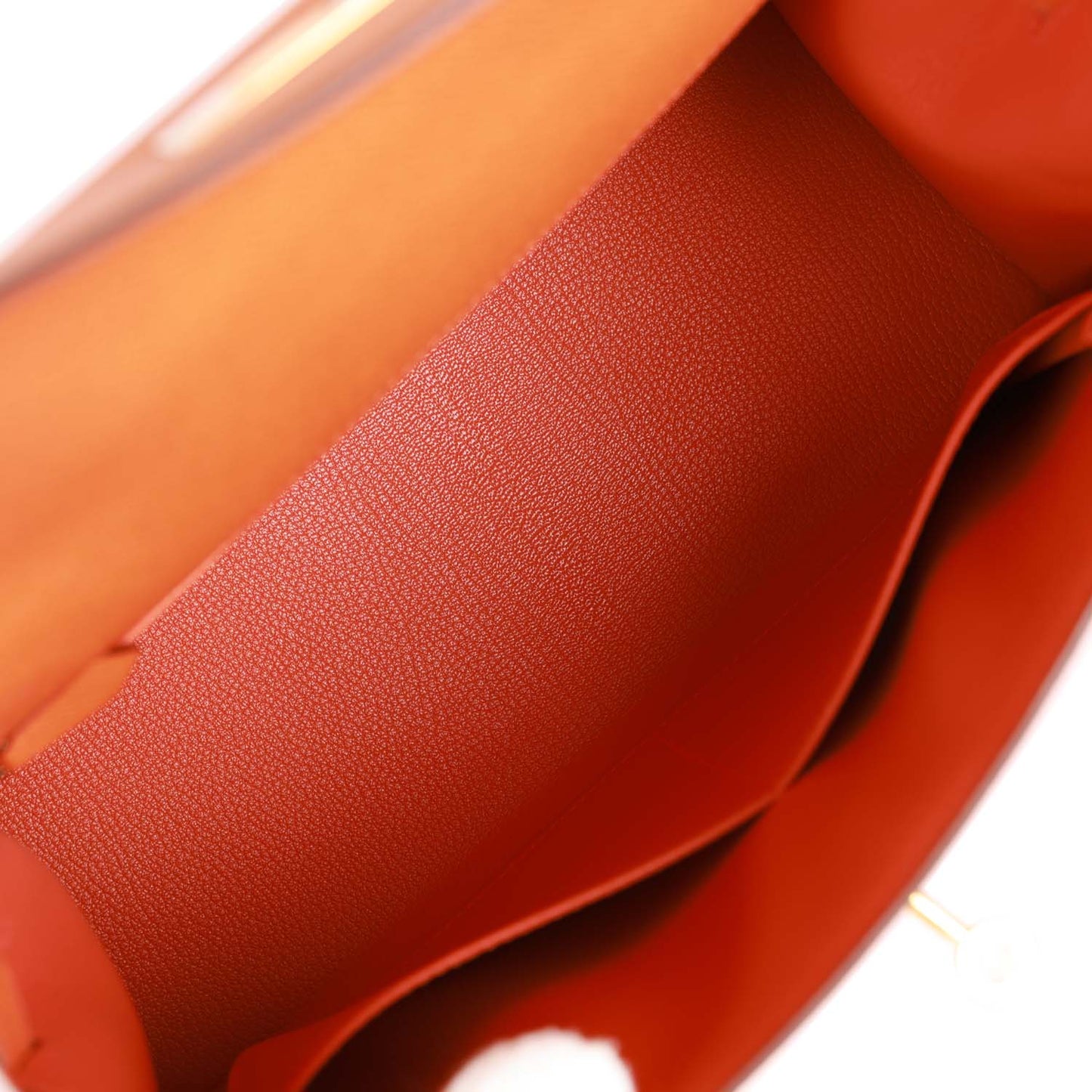 Hermes Kelly 28 Sellier Orange Epsom Gold Hardware
