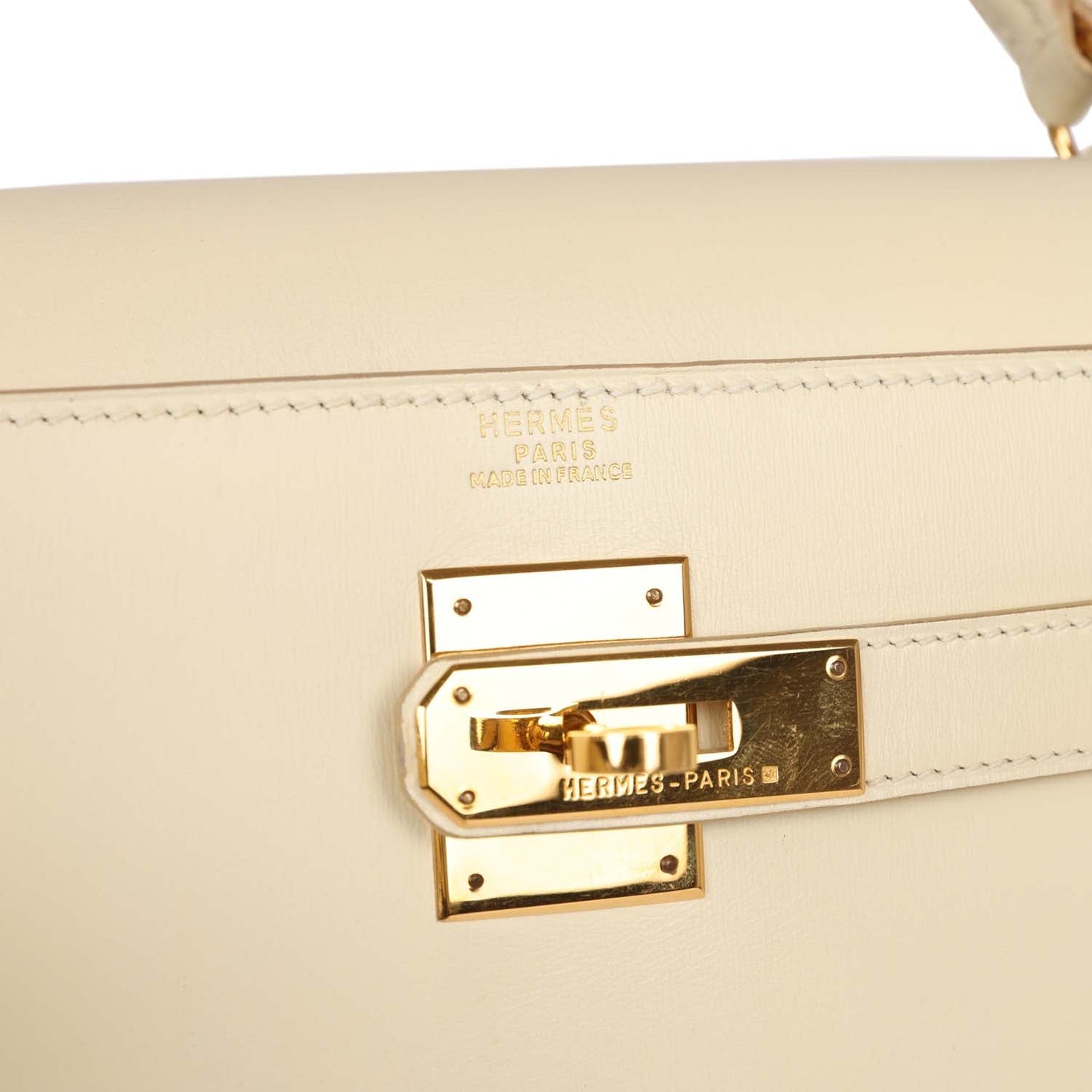 Hermes Kelly 32 Sellier Parchemin Box Gold Hardware