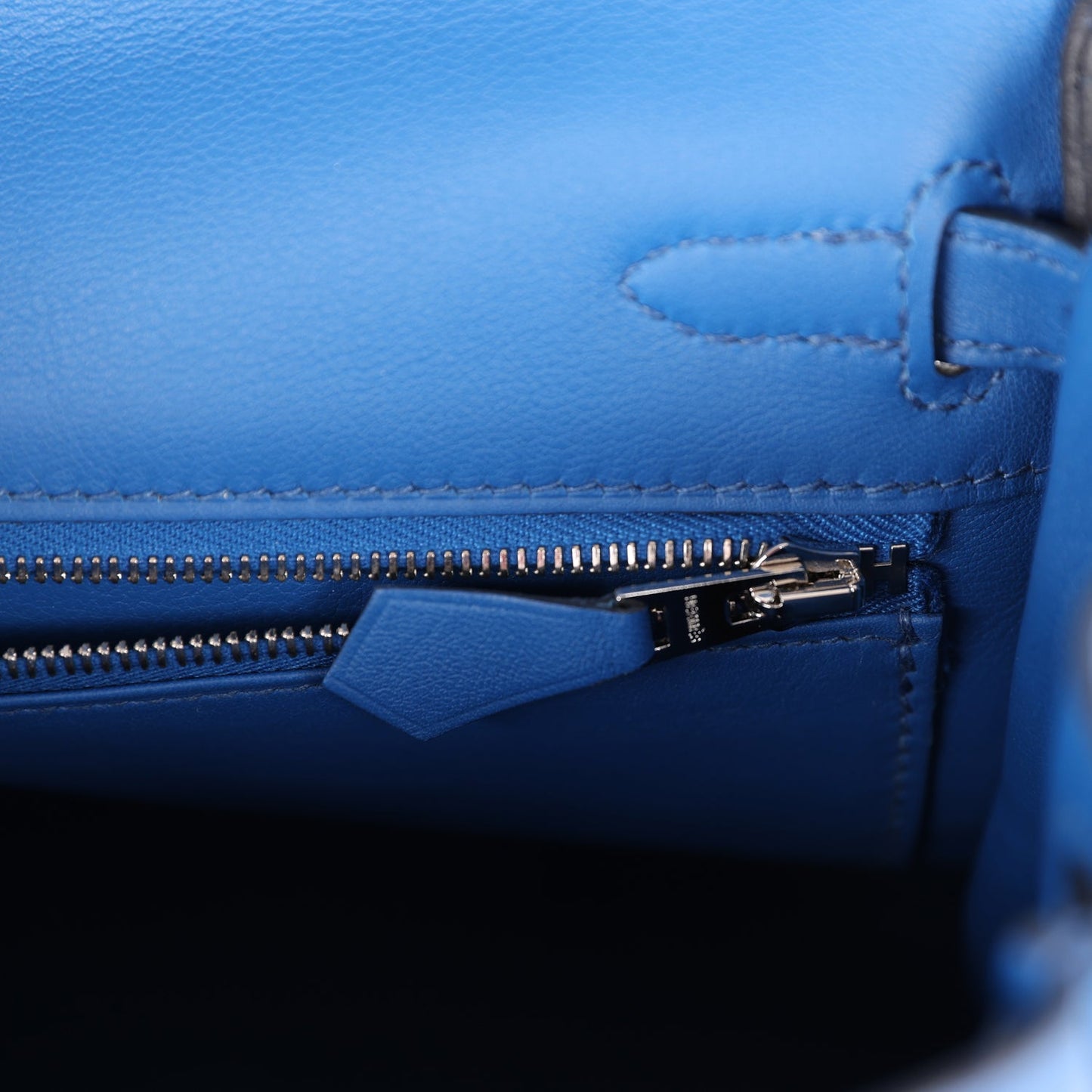 Hermes Kelly 25 Retourne Bleu France Swift Palladium Hardware
