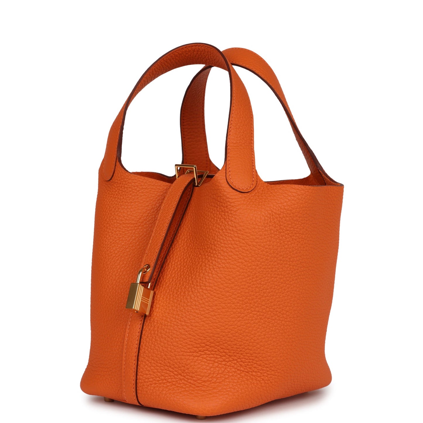 Hermes Picotin 18 Orange H Clemence Gold Hardware