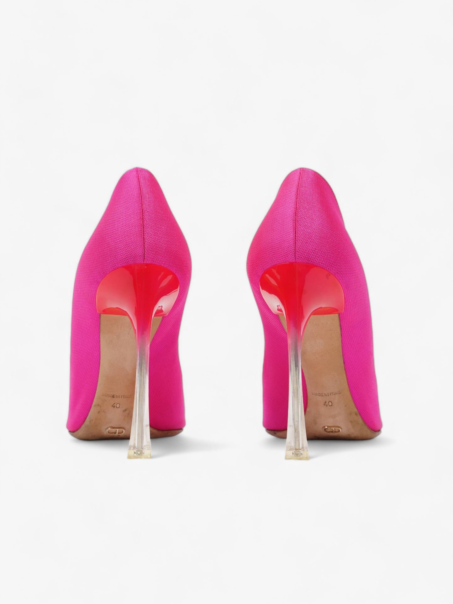Christian Dior Heels 100 Pink Canvas EU 40 UK 7