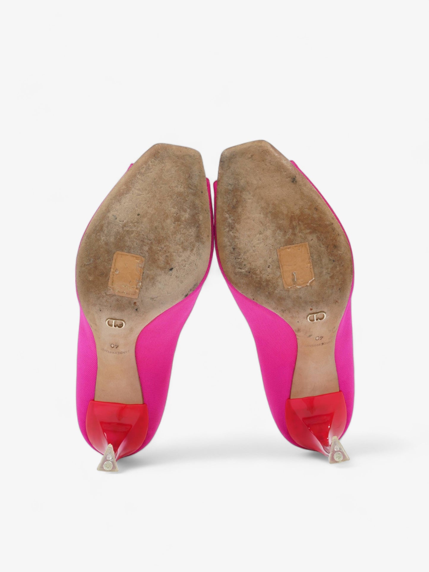 Christian Dior Heels 100 Pink Canvas EU 40 UK 7