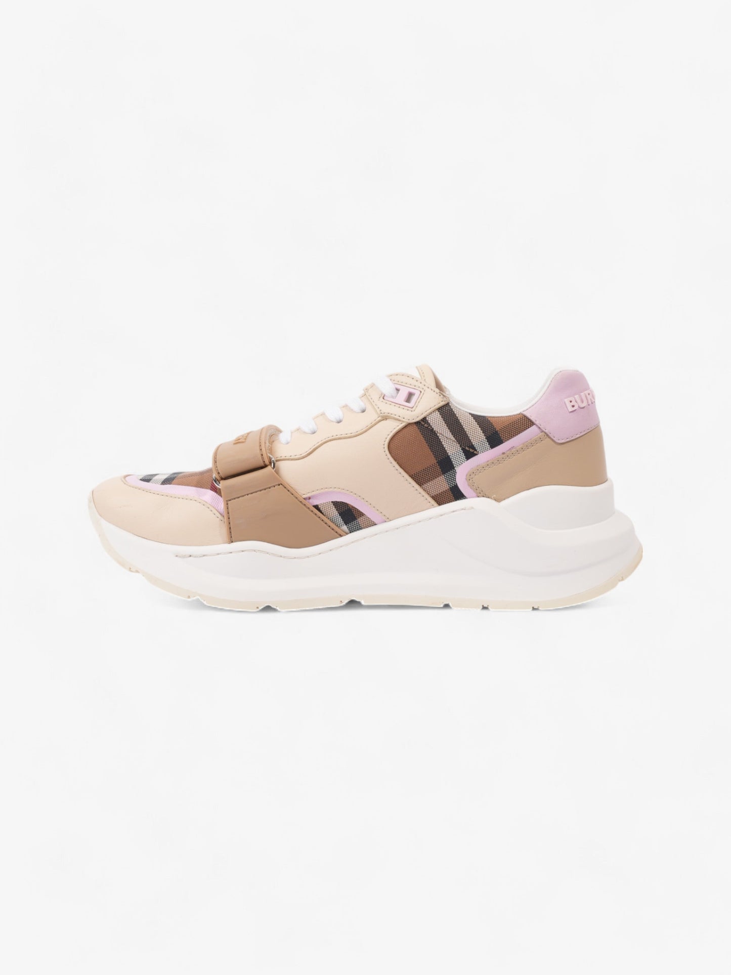 Burberry Ramsey Sneakers Beige / Pink / Brown Canvas EU 40 UK 7