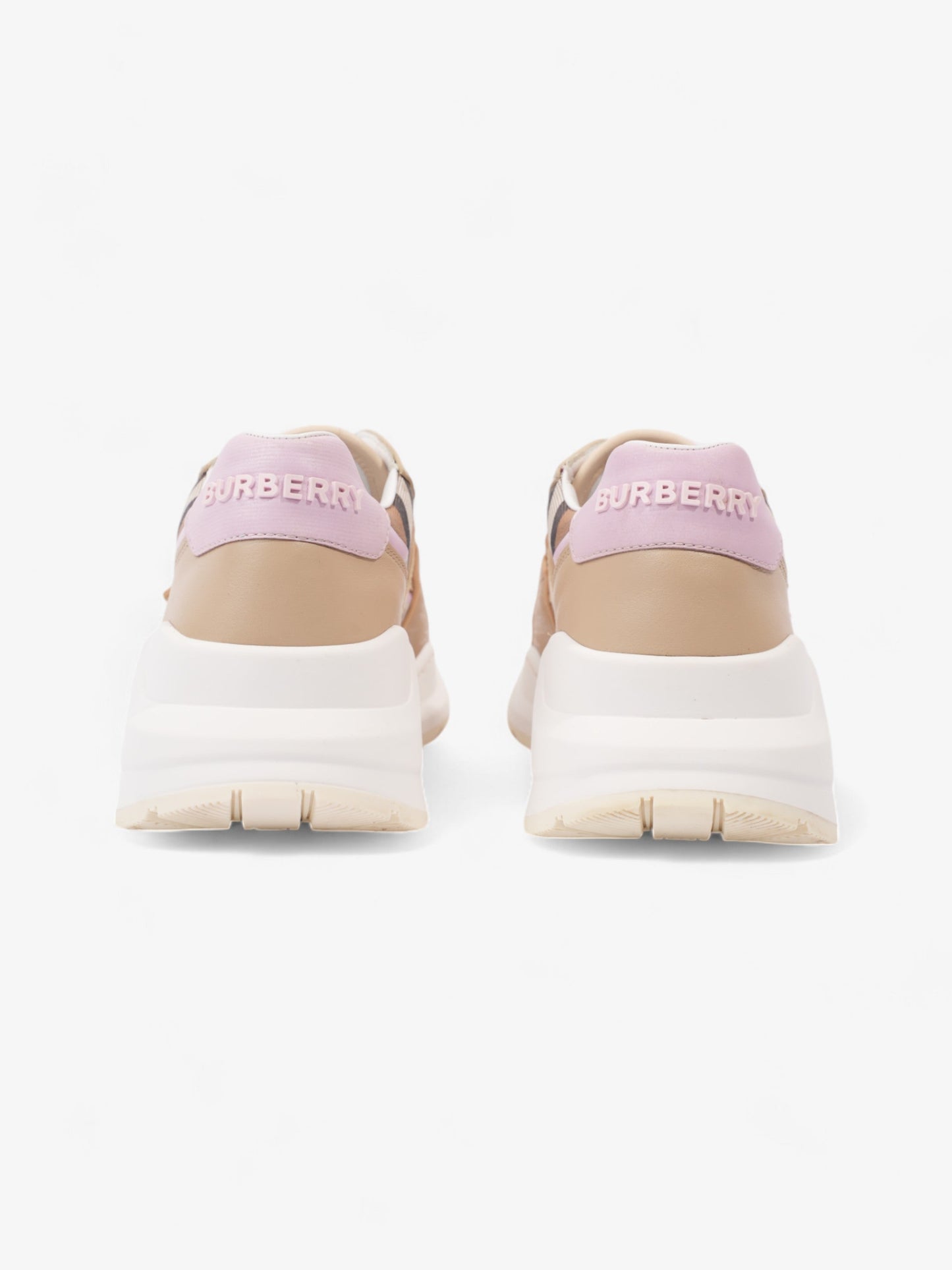 Burberry Ramsey Sneakers Beige / Pink / Brown Canvas EU 40 UK 7