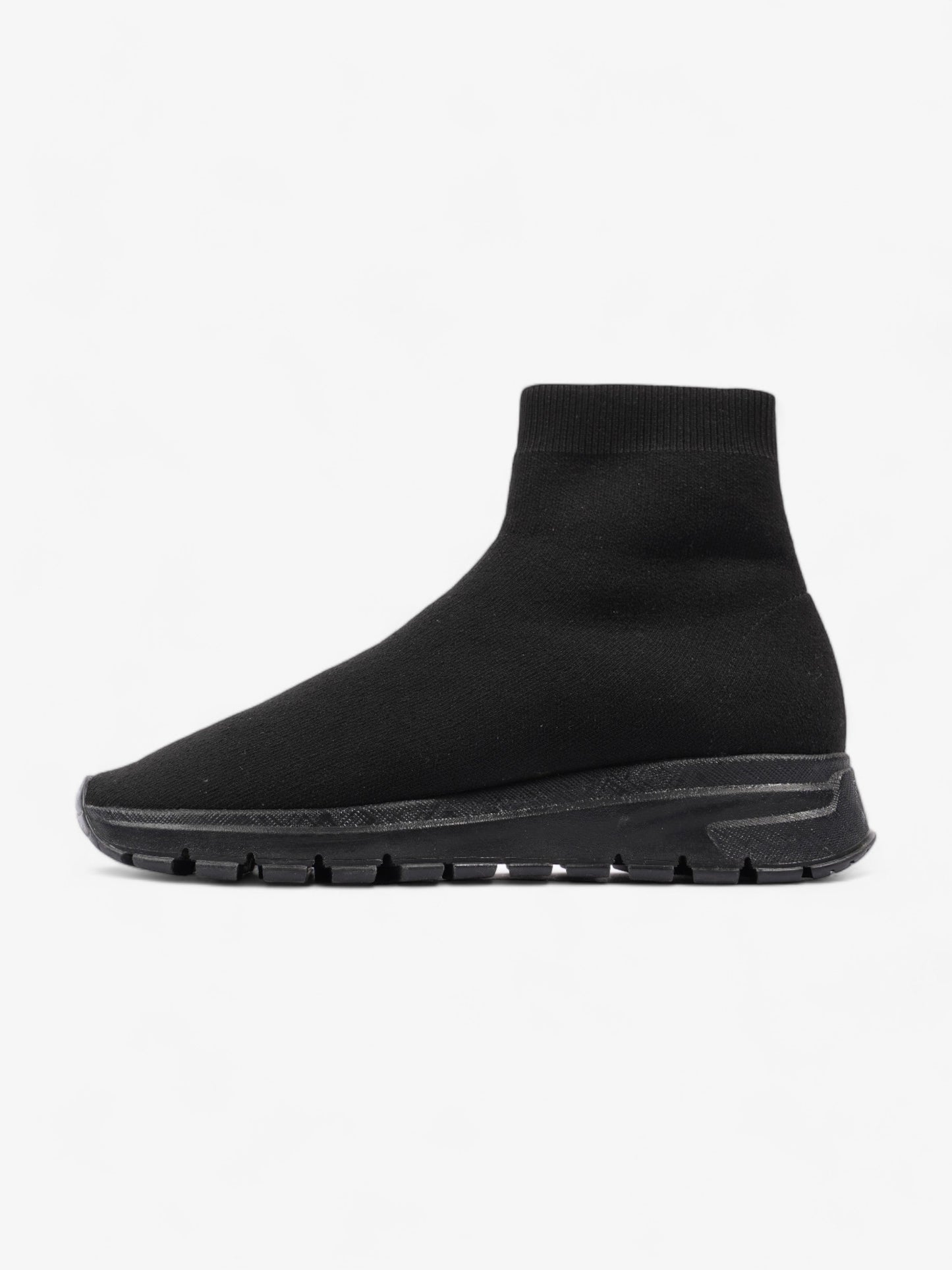 Prada High Top Sock Sneakers Black Cotton EU 39 UK 6