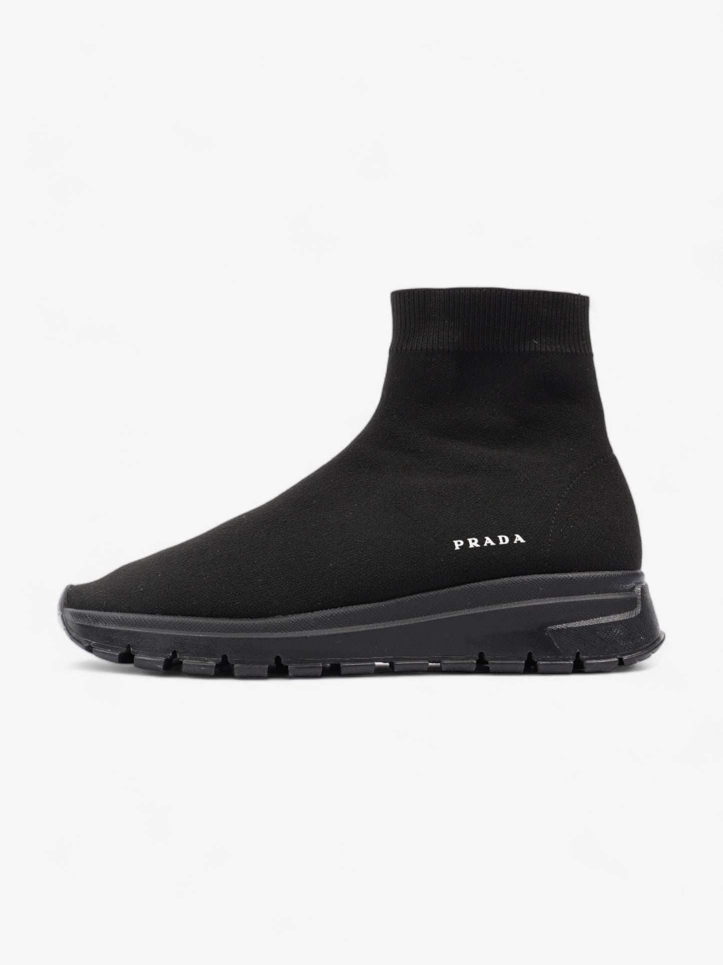 Prada High Top Sock Sneakers Black Cotton EU 39 UK 6