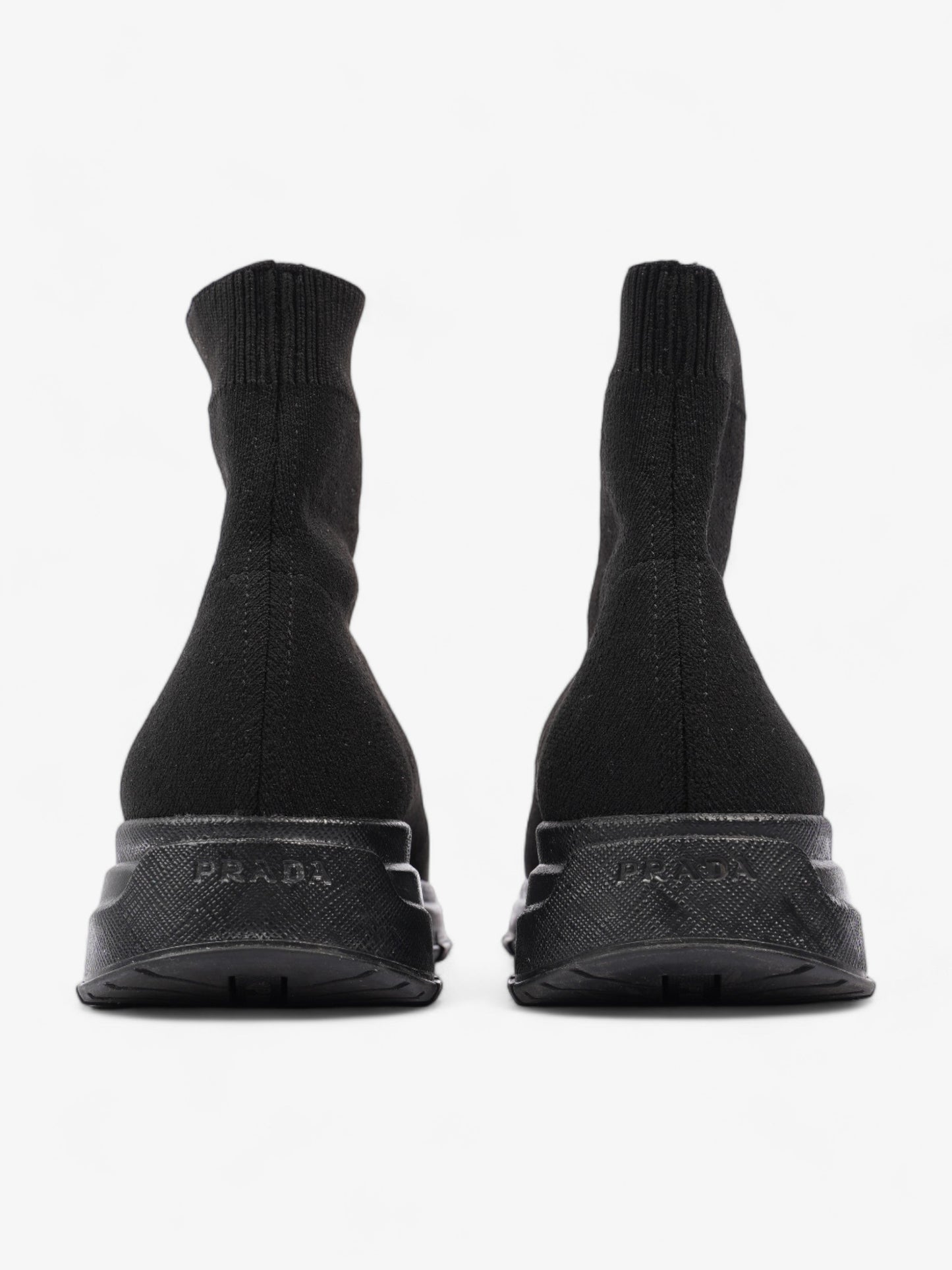 Prada High Top Sock Sneakers Black Cotton EU 39 UK 6