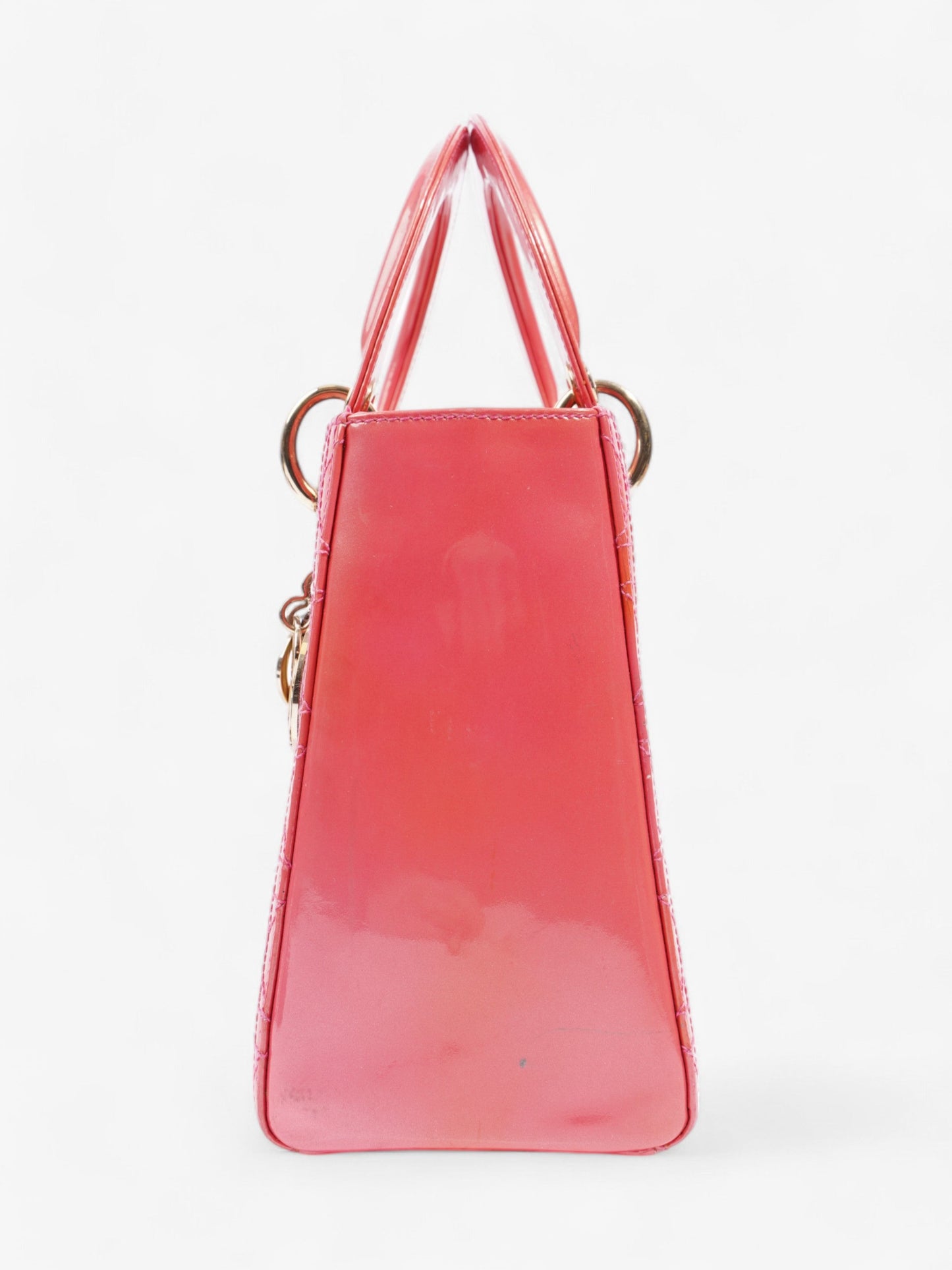 Christian Dior Lady Dior Pink Patent Leather Medium