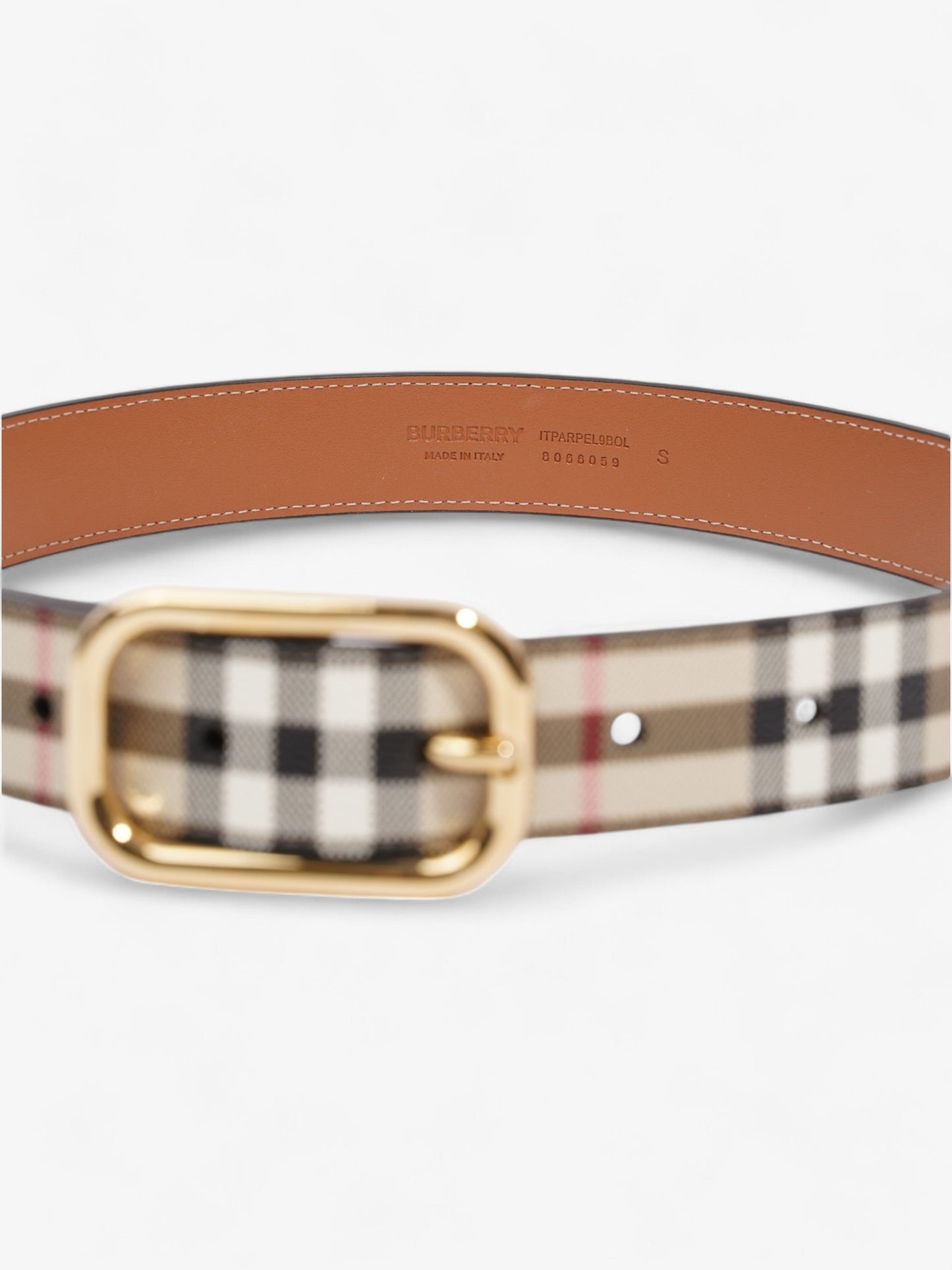 Burberry Check Belt Vintage Check Canvas Small - 89cm