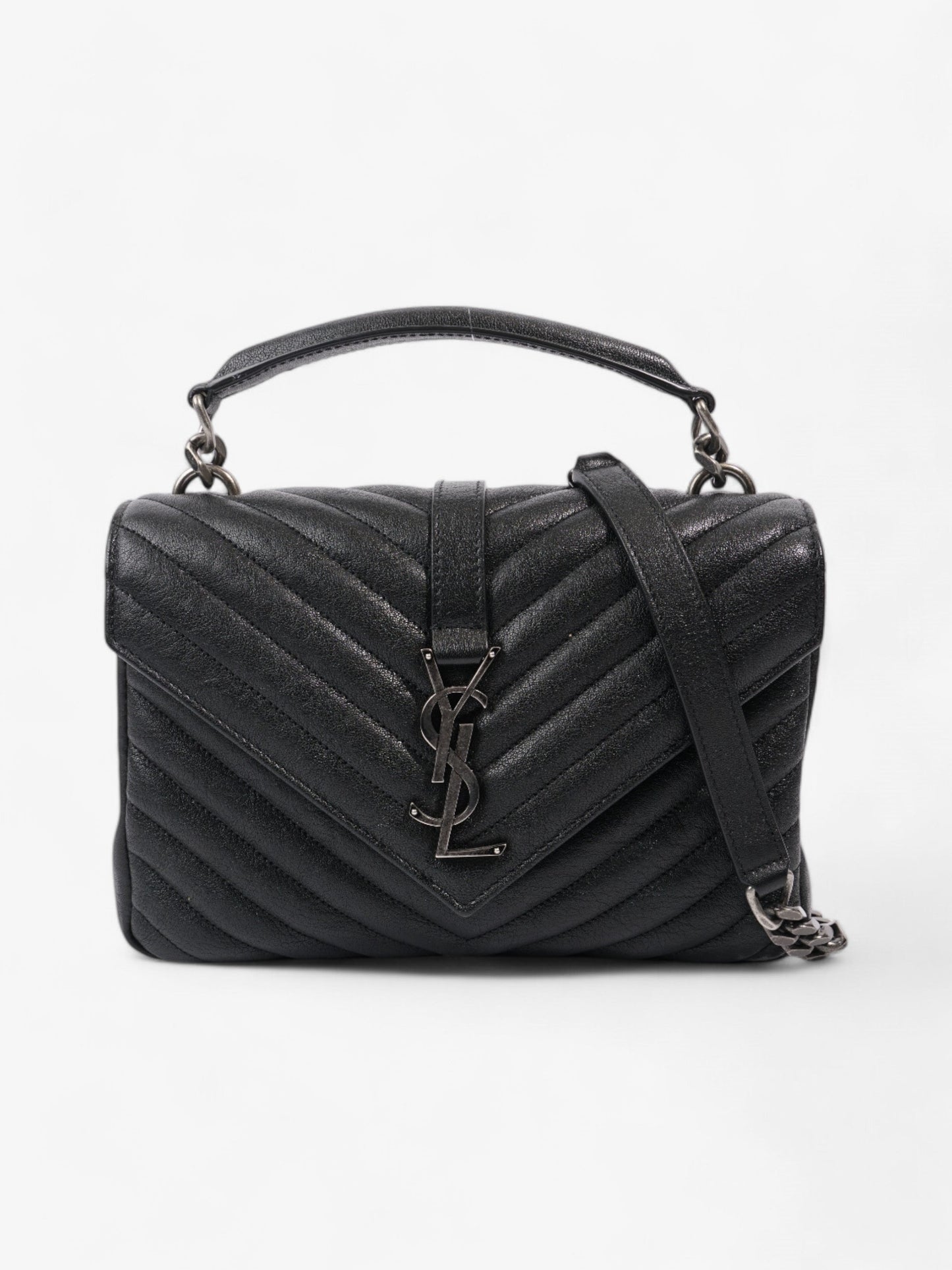 Saint Laurent College Black Lambskin Leather Medium