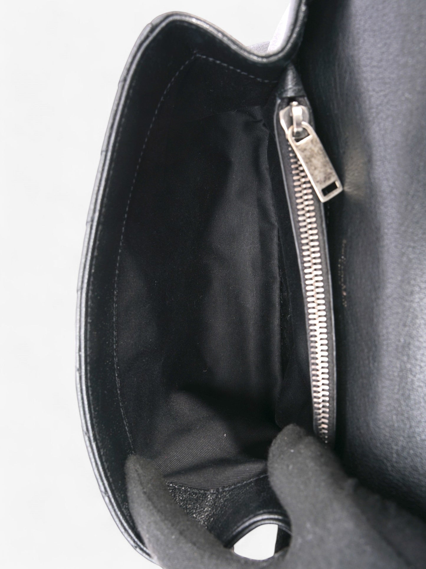 Saint Laurent College Black Lambskin Leather Medium