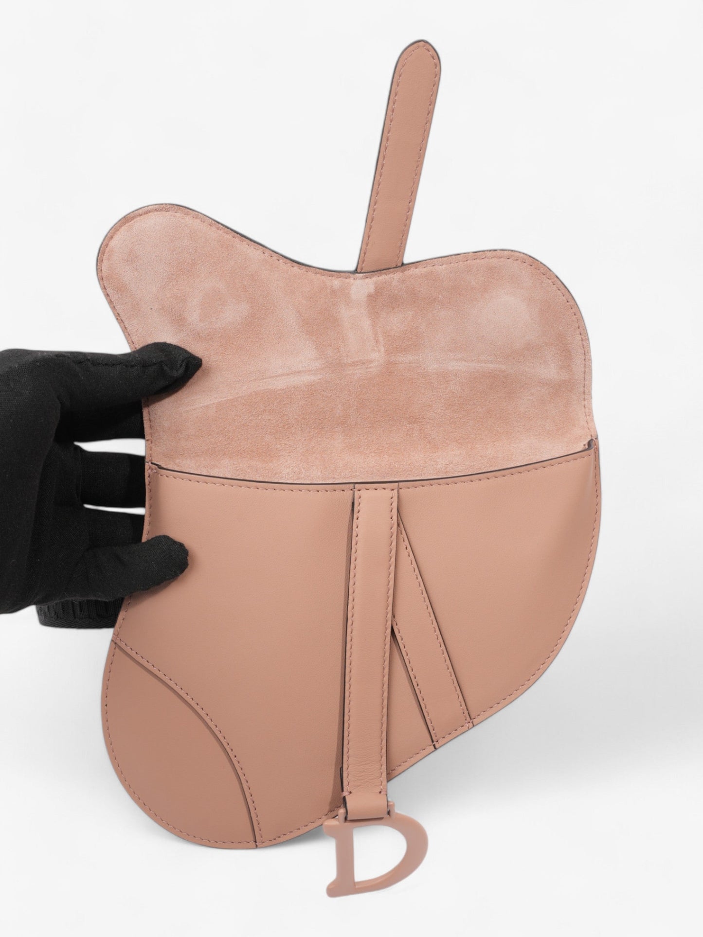 Christian Dior Saddle Belt Bag Nude Leather