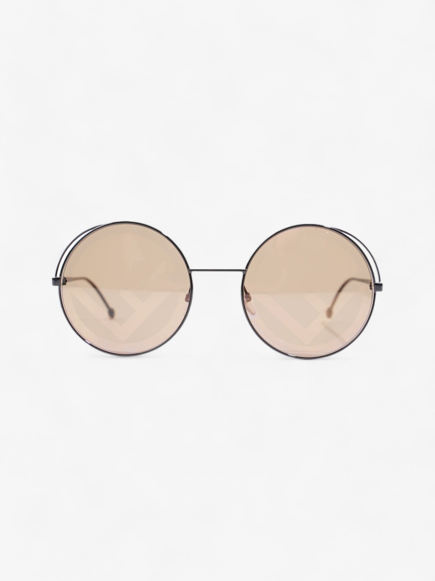 Fendi F is Fendi Printed Round Frame Sunglasses Black Acetate 135mm