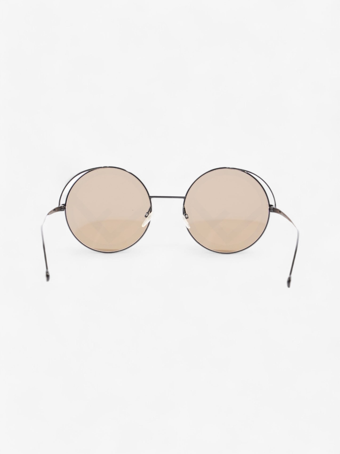 Fendi F is Fendi Printed Round Frame Sunglasses Black Acetate 135mm