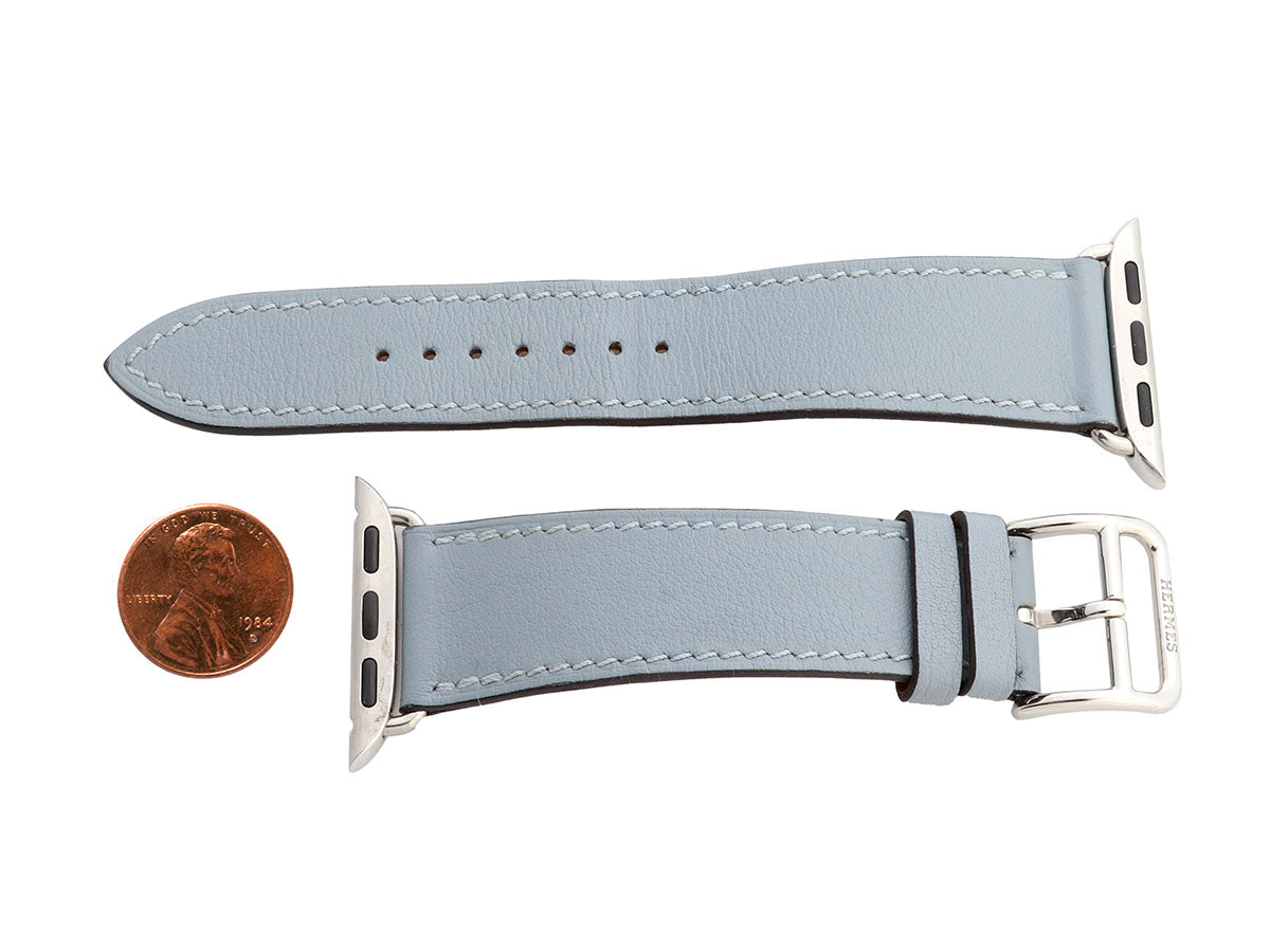 Hermès Bleu Lin Swift Single Tour Apple Watch Band 41 mm