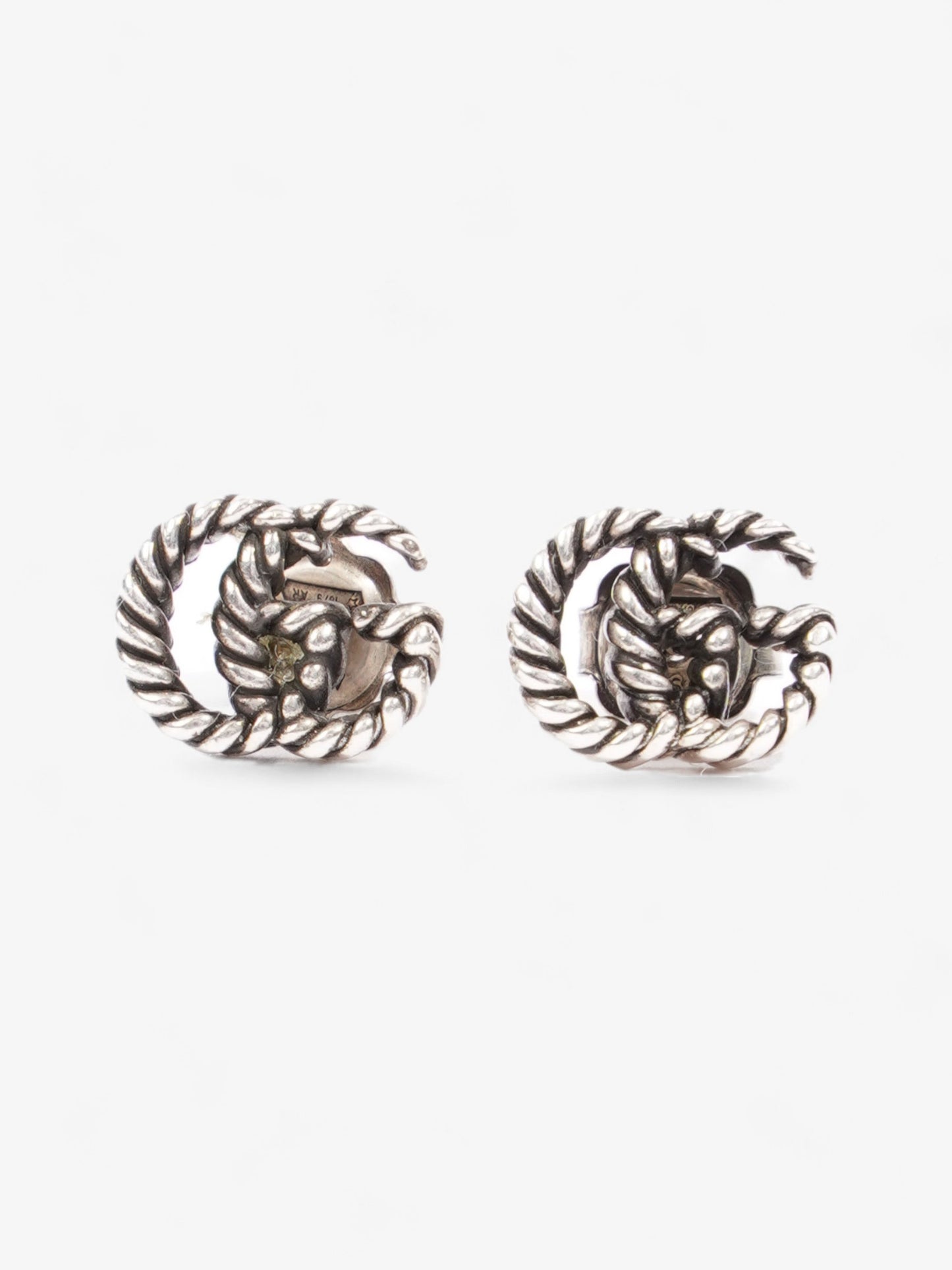 Gucci GG Stud Earrings Silver Silver Sterling